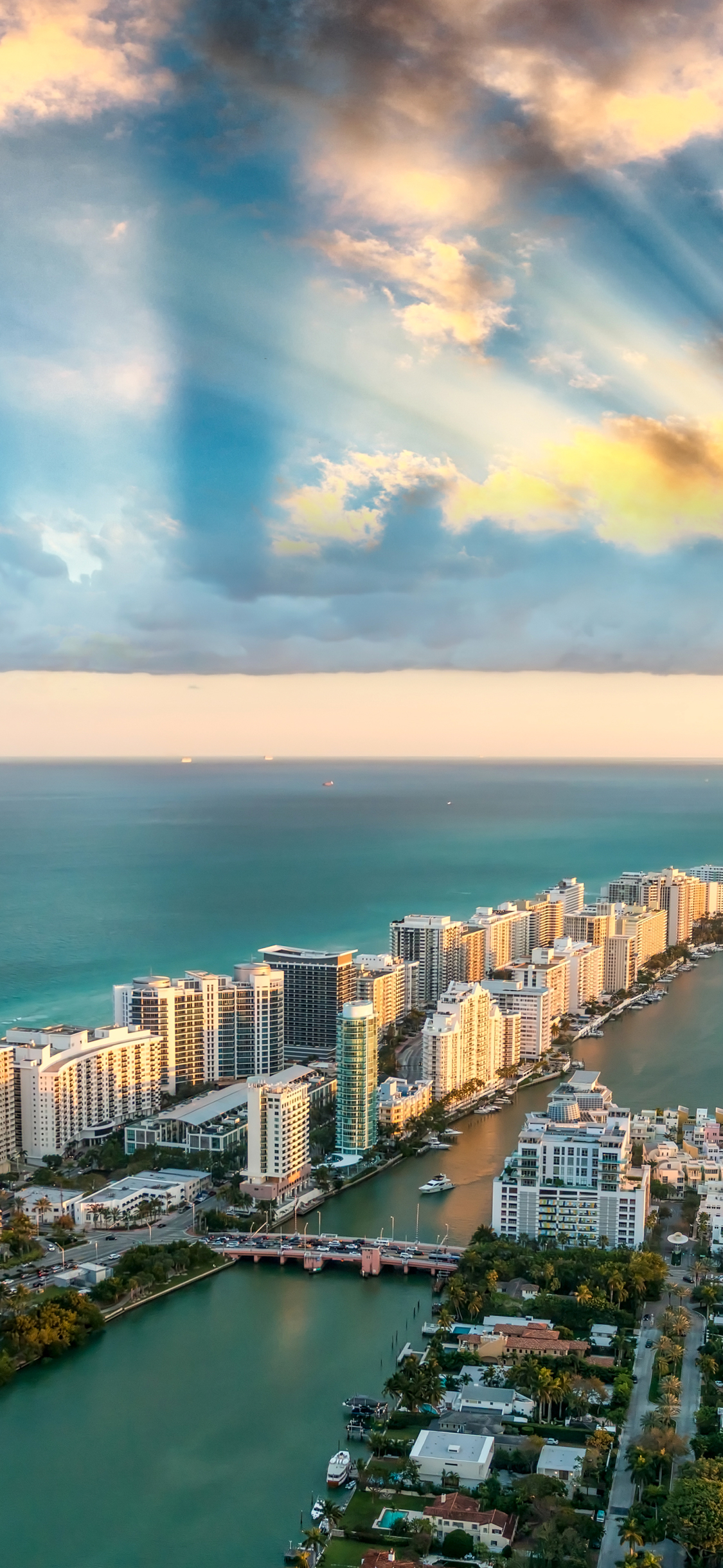 Skyline di Miami dall'alto, 1125x2436 Full HD Verticale, iPhone