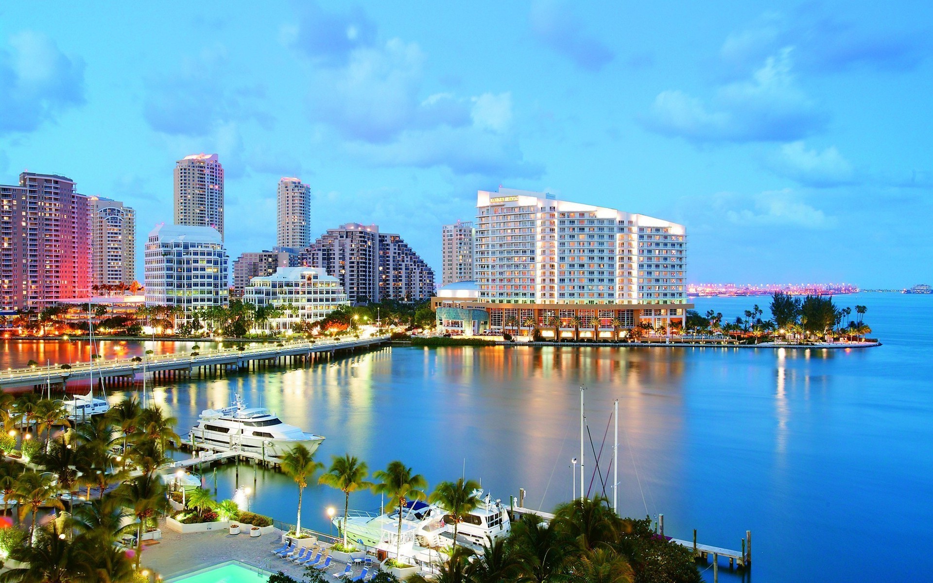 Skyline di Miami al tramonto, 1920x1200 WUXGA, iMac