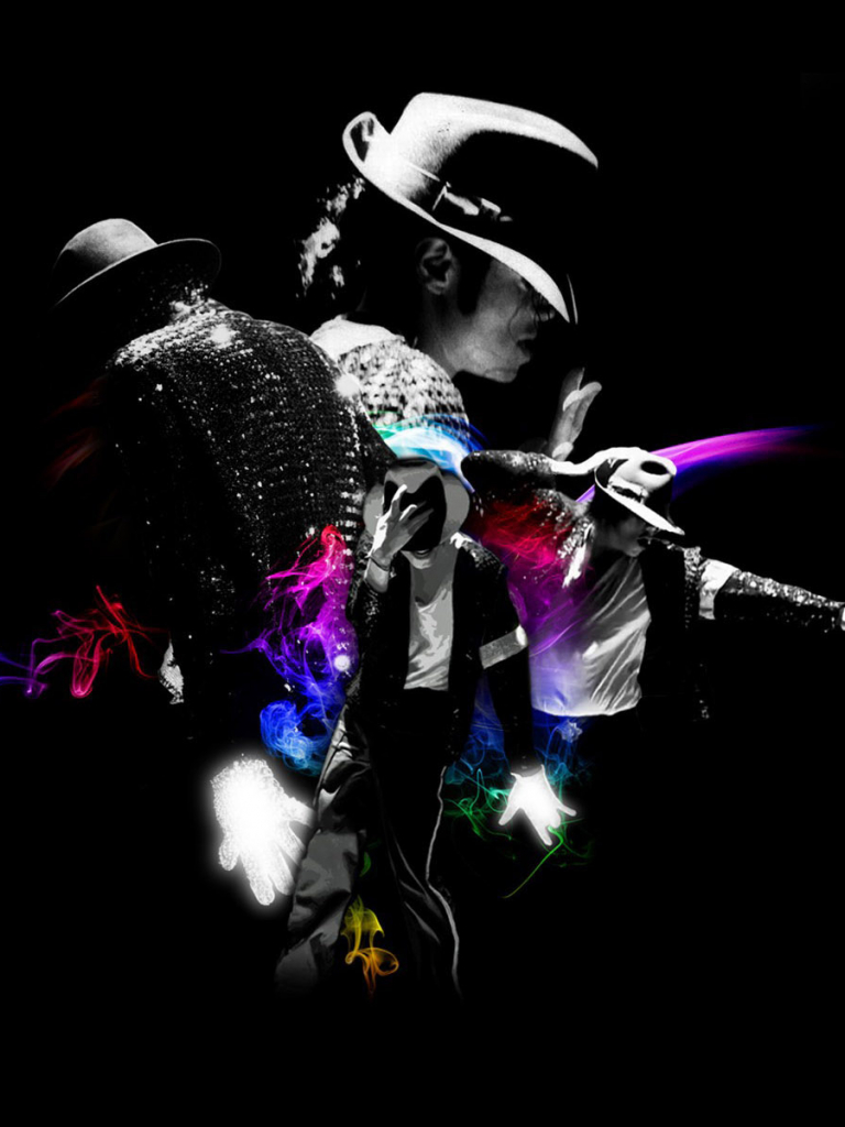 Michael Jackson silhouette colorata, 768x1024 Full HD Verticale, iPhone