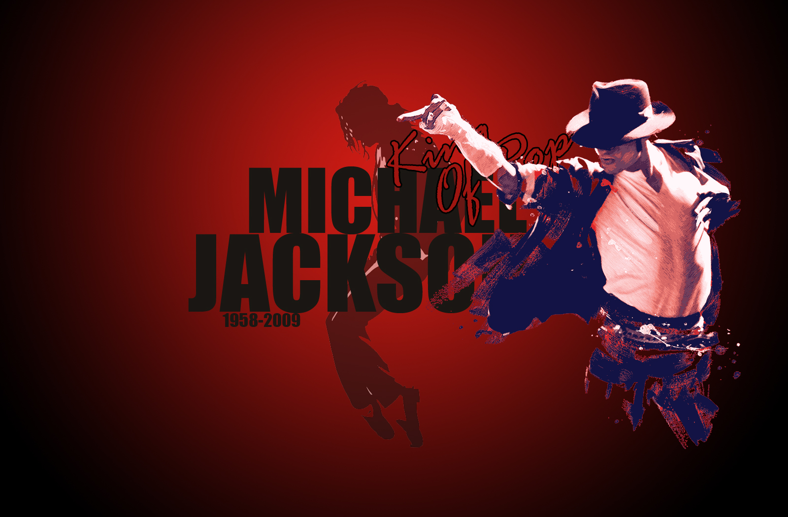 Michael Jackson silhouette rossa, 1600x1050 HD, Desktop