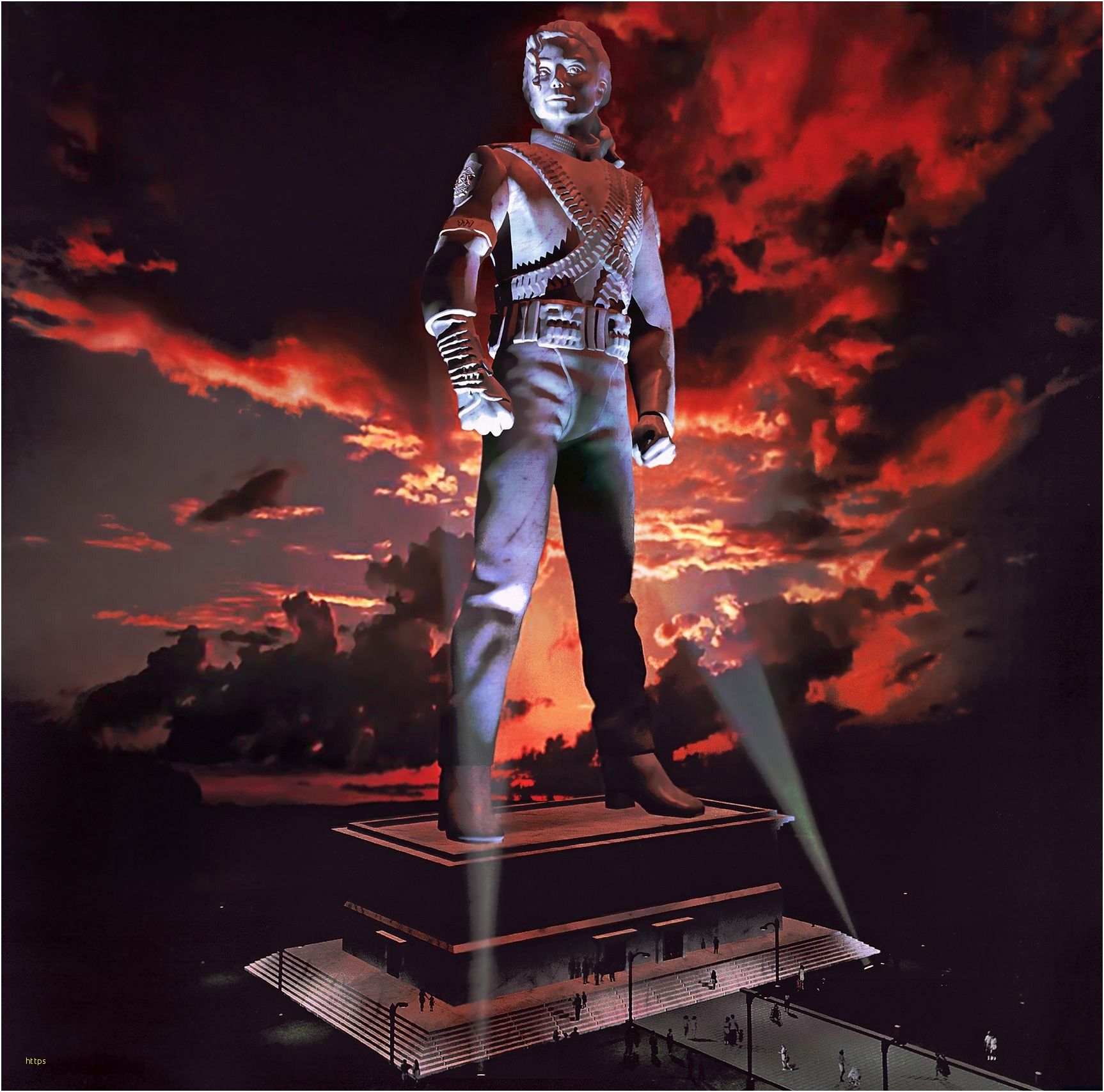 Statua Michael Jackson cielo rosso, 1726x1707 900p, Desktop