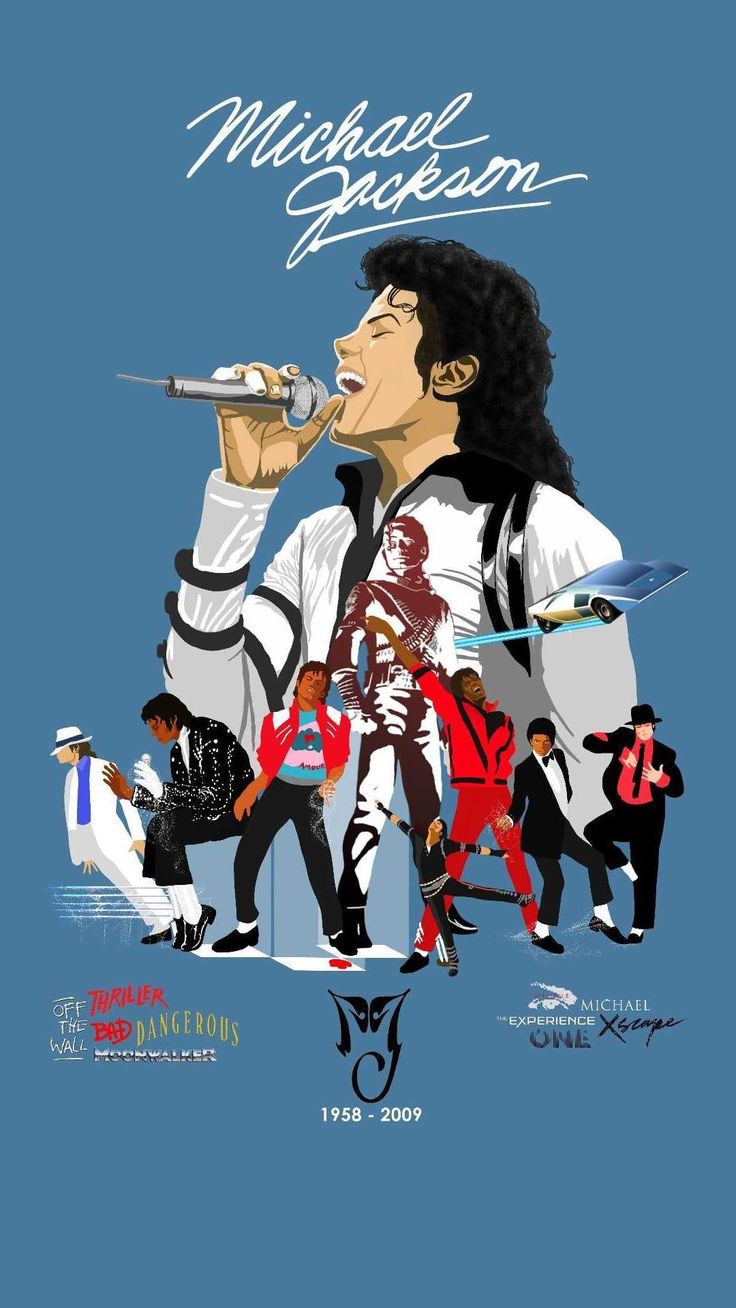 Michael Jackson poster illustrato, 736x1308 Verticale, Telefono
