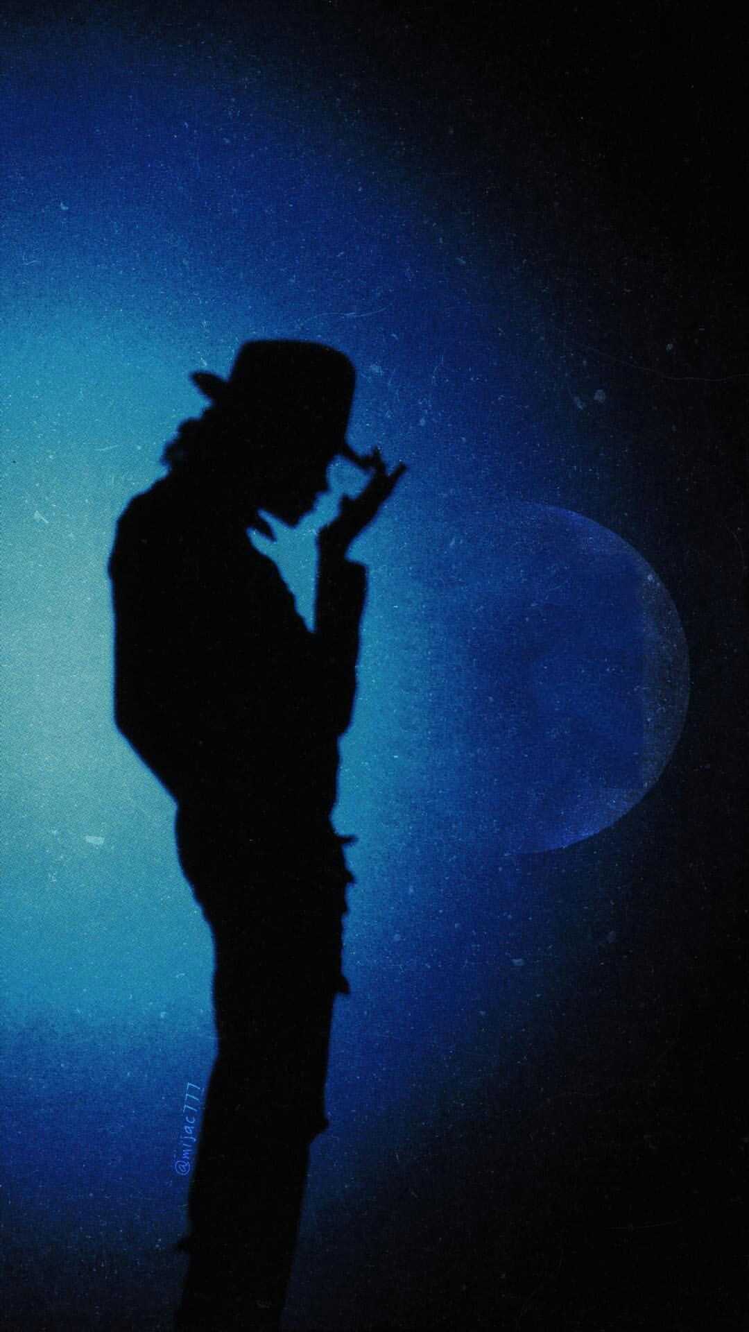 Silhouette Michael Jackson luna, Re del Pop, 1080x1920 Verticale, Mobile