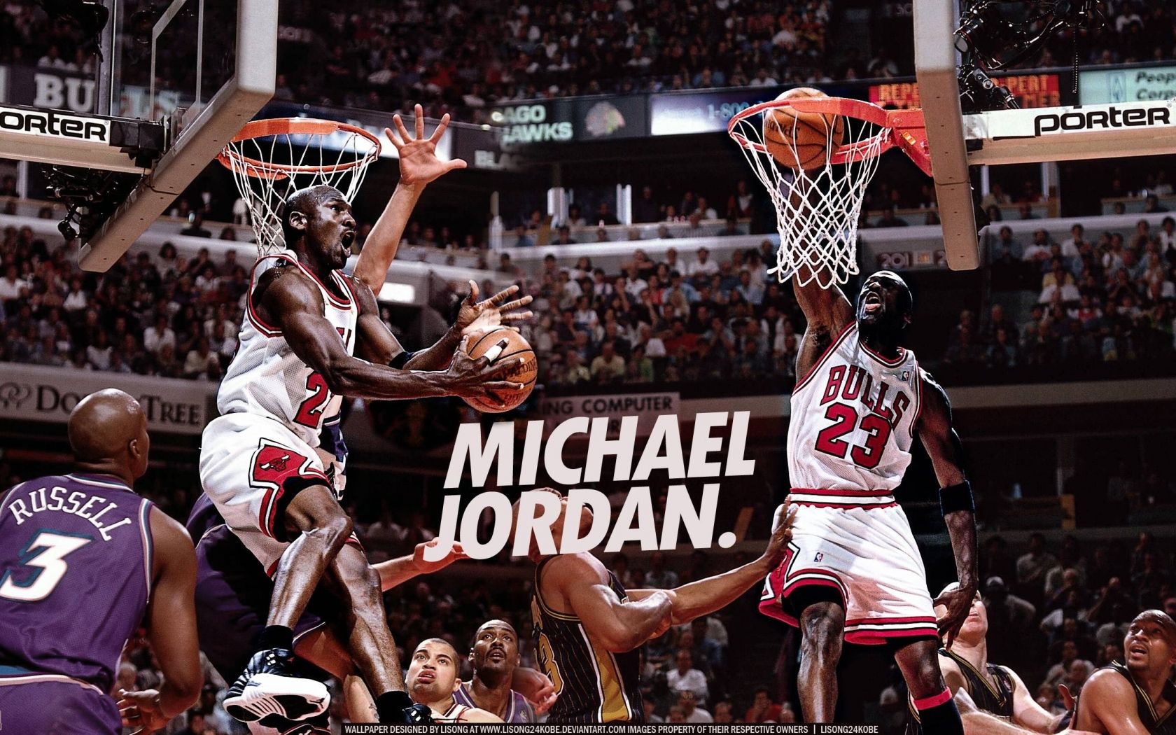 Michael Jordan schiacciata Bulls, 1680x1050 HD, PC