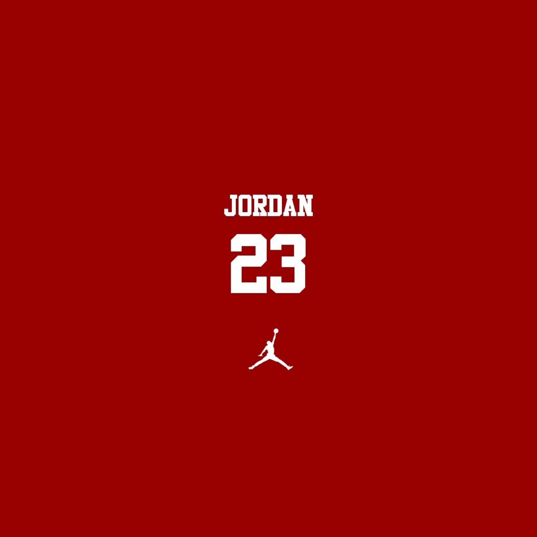 Logo Jordan 23 rosso, 2048x2048 2K, iPad