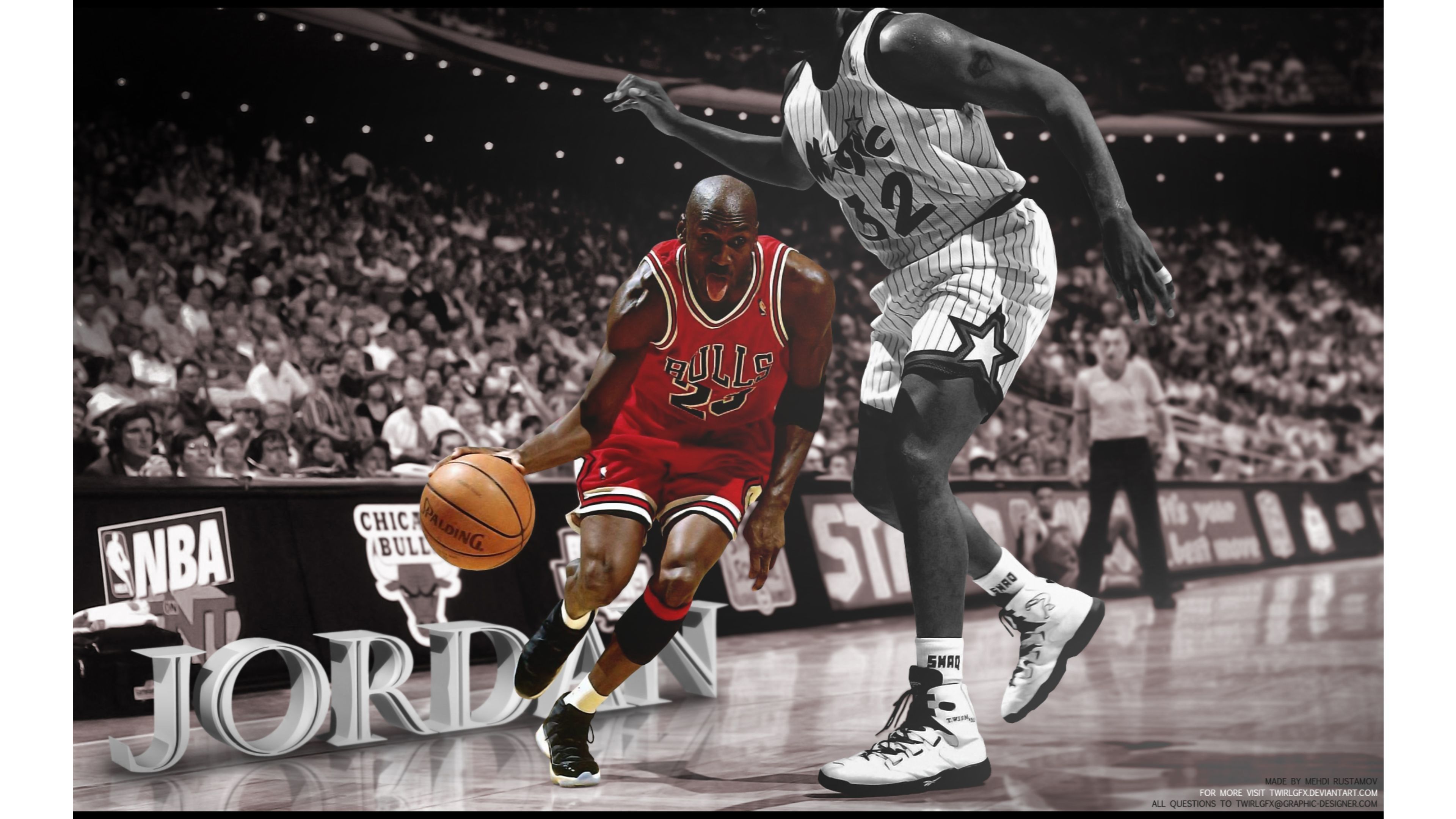Michael Jordan Chicago Bulls basket, 3840x2160 4K, iPad