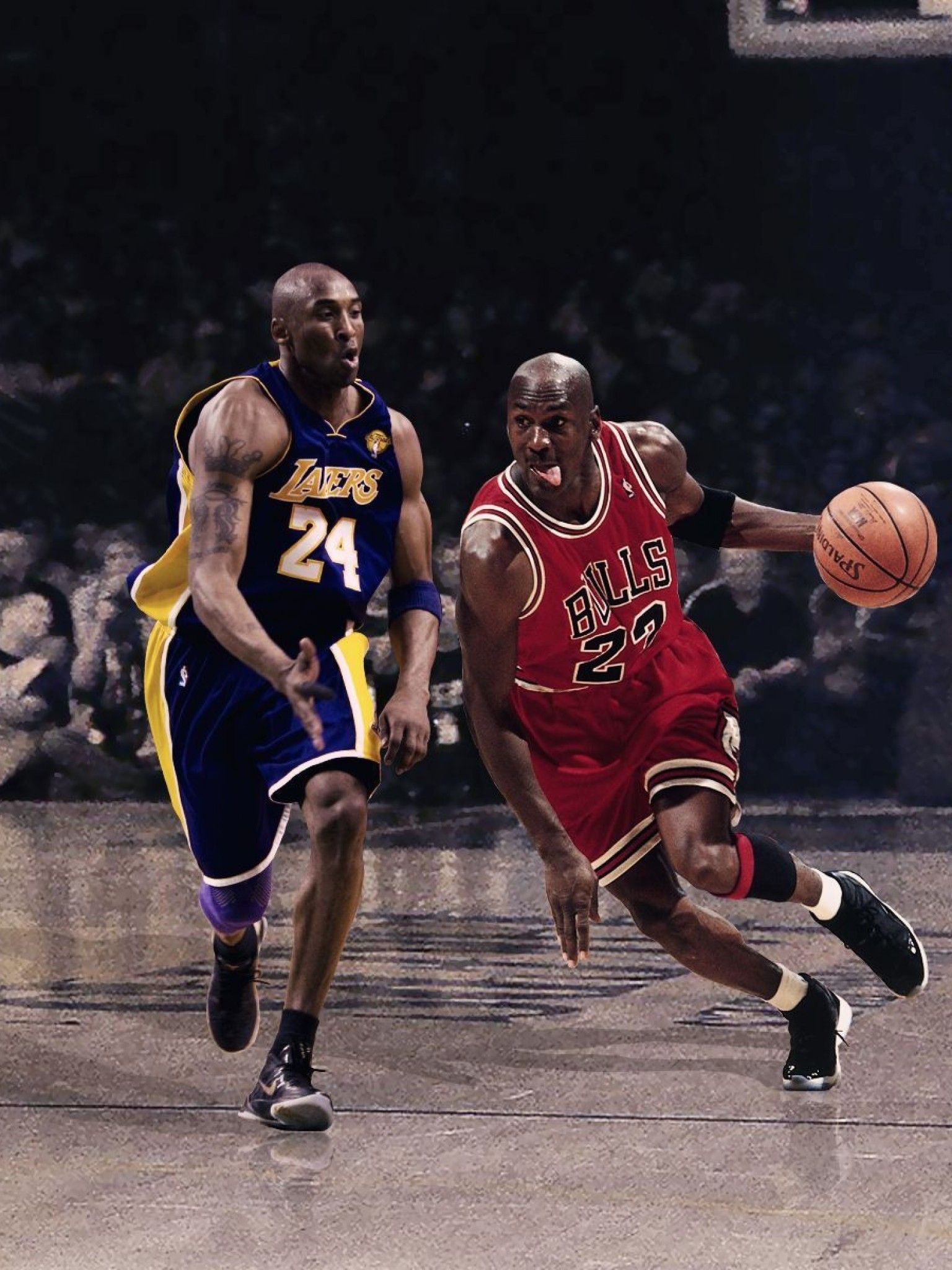 Michael Jordan contro Kobe Bryant, Los Angeles Lakers, 1536x2048 Full HD Verticale, iPad Pro