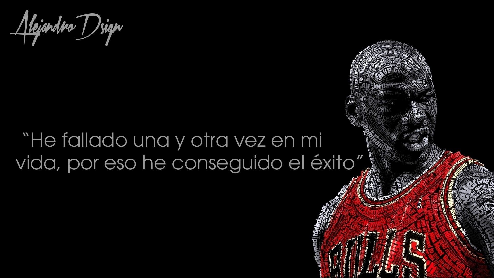 Michael Jordan ritratto tipografico Bulls, 1920x1080 1080p, iPad