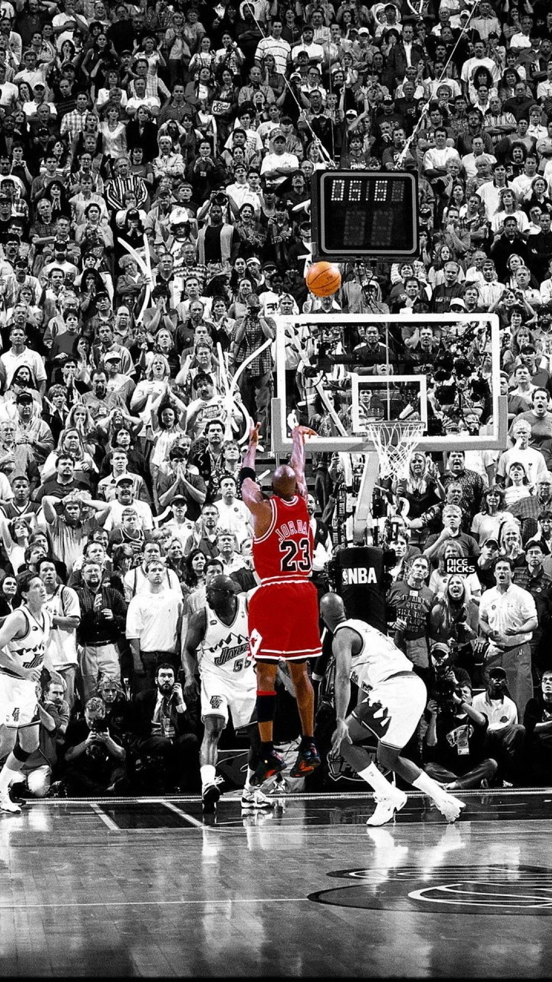 Michael Jordan tiro basket, numero 23, 1080x1920 Full HD Verticale, iPad Pro
