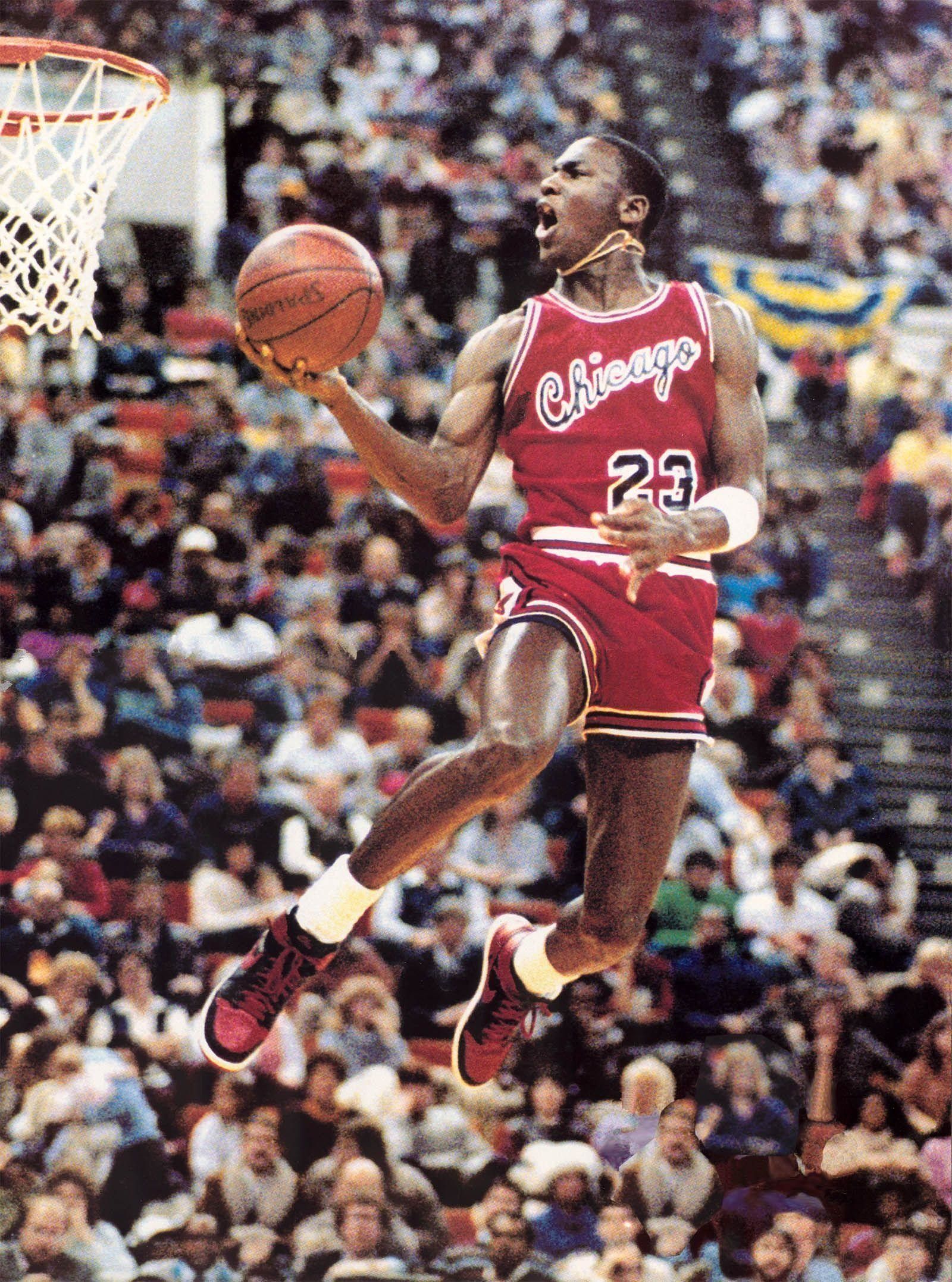 Michael Jordan schiacciata Chicago Bulls, numero 23, 1600x2155 Verticale, iPhone Pro Max