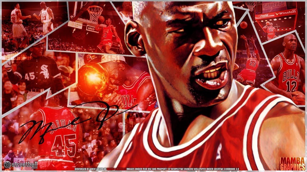 Michael Jordan Chicago Bulls collage, 1280x720 720p, PC