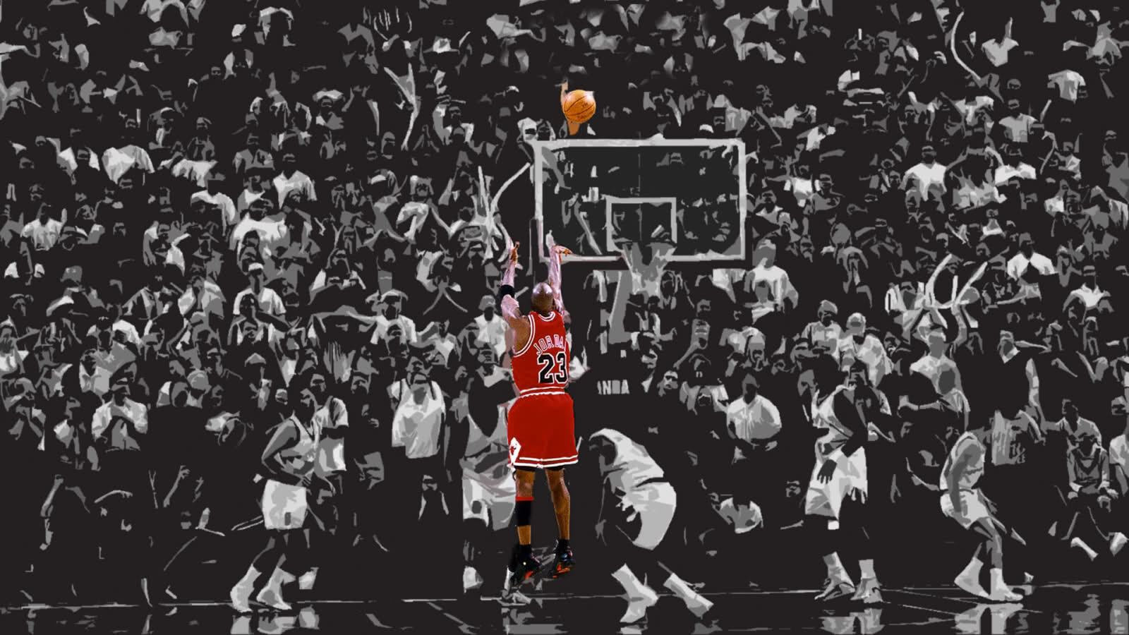 Michael Jordan tiro Bulls, numero 23, 1600x900 HD Ready, Laptop