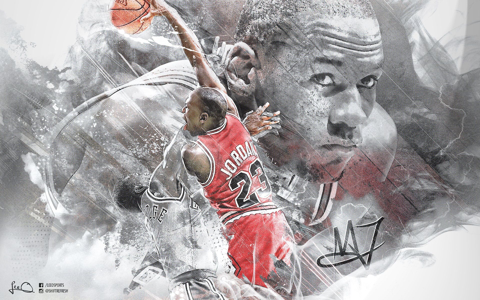 Michael Jordan schizzo artistico, 1920x1200 WUXGA, Desktop