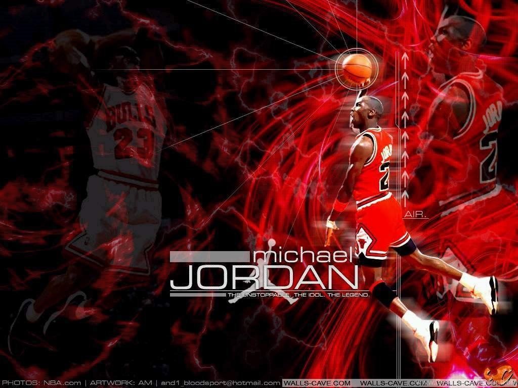 Michael Jordan slam dunk rosso, 1024x768 HD, Desktop