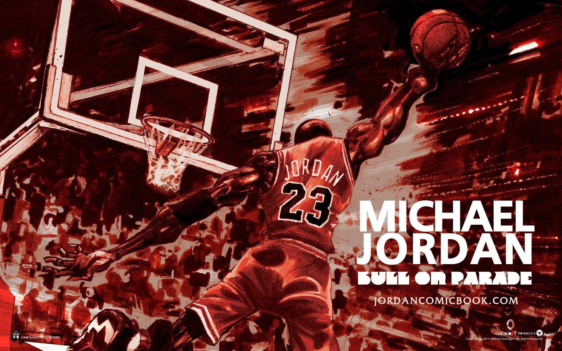 Michael Jordan slam dunk illustrazione, 1920x1200 Full HD+, Desktop