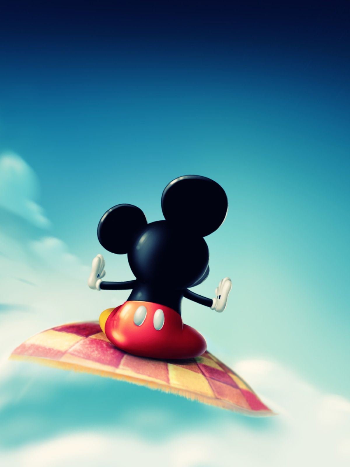 Topolino su tappeto volante, Disney, 1200x1600 Verticale, Telefono