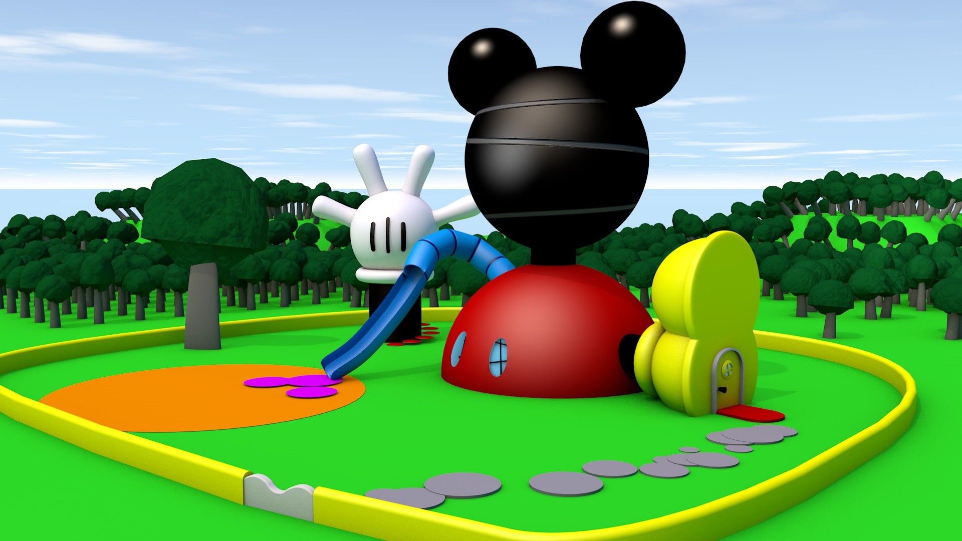 Mickey Mouse casa giardino, 1920x1080 Full HD, Desktop