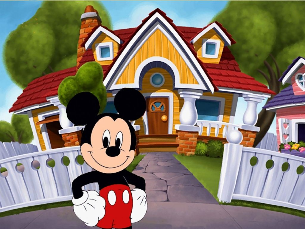Topolino davanti alla casa, 1024x768 HD, Desktop