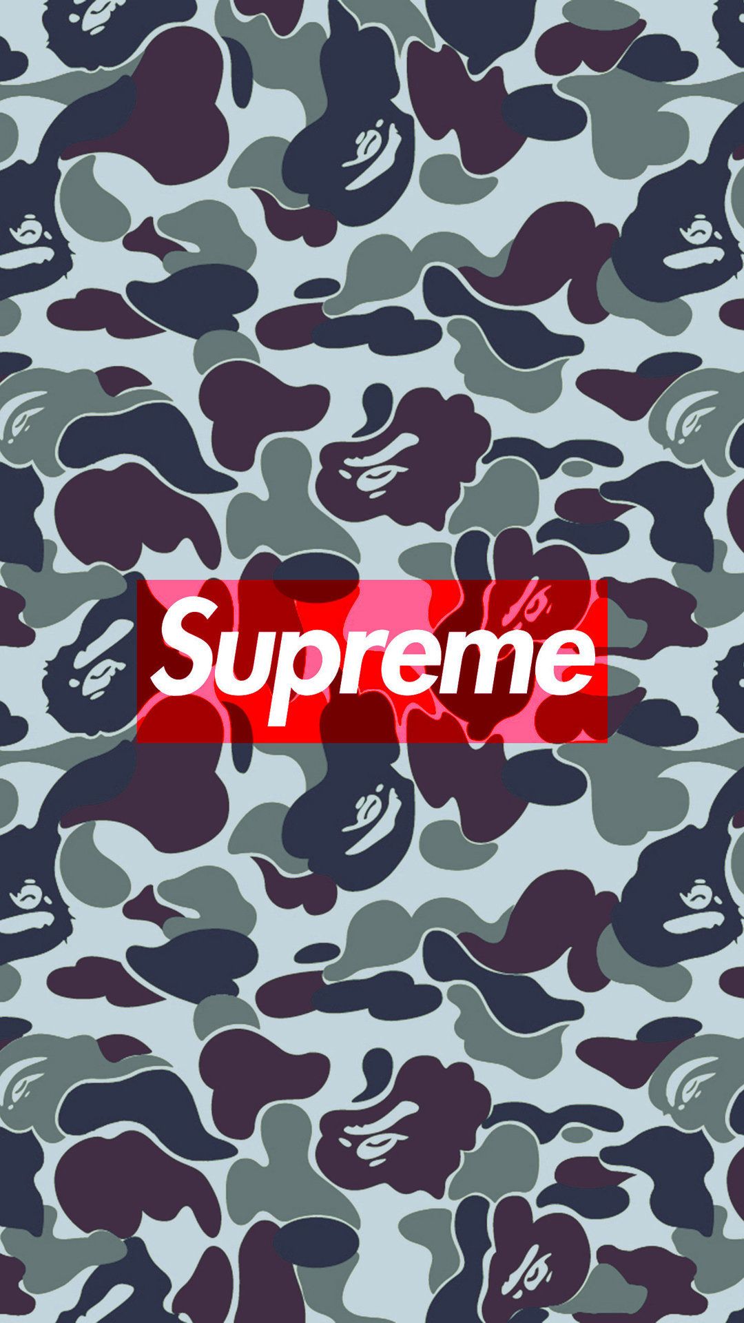 Logo Supreme camouflage BAPE, A Bathing Ape, 1080x1920 Verticale, Mobile