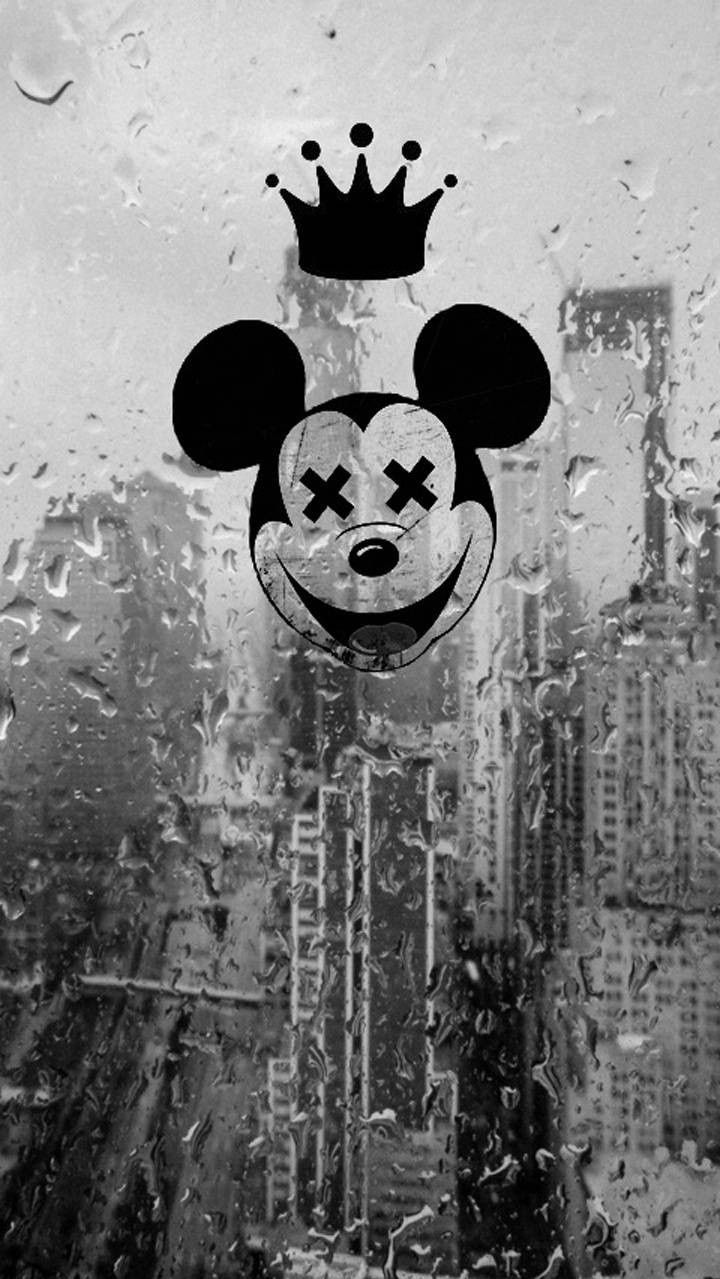 Topolino con corona, città, Disney, 720x1279 Verticale, Telefono