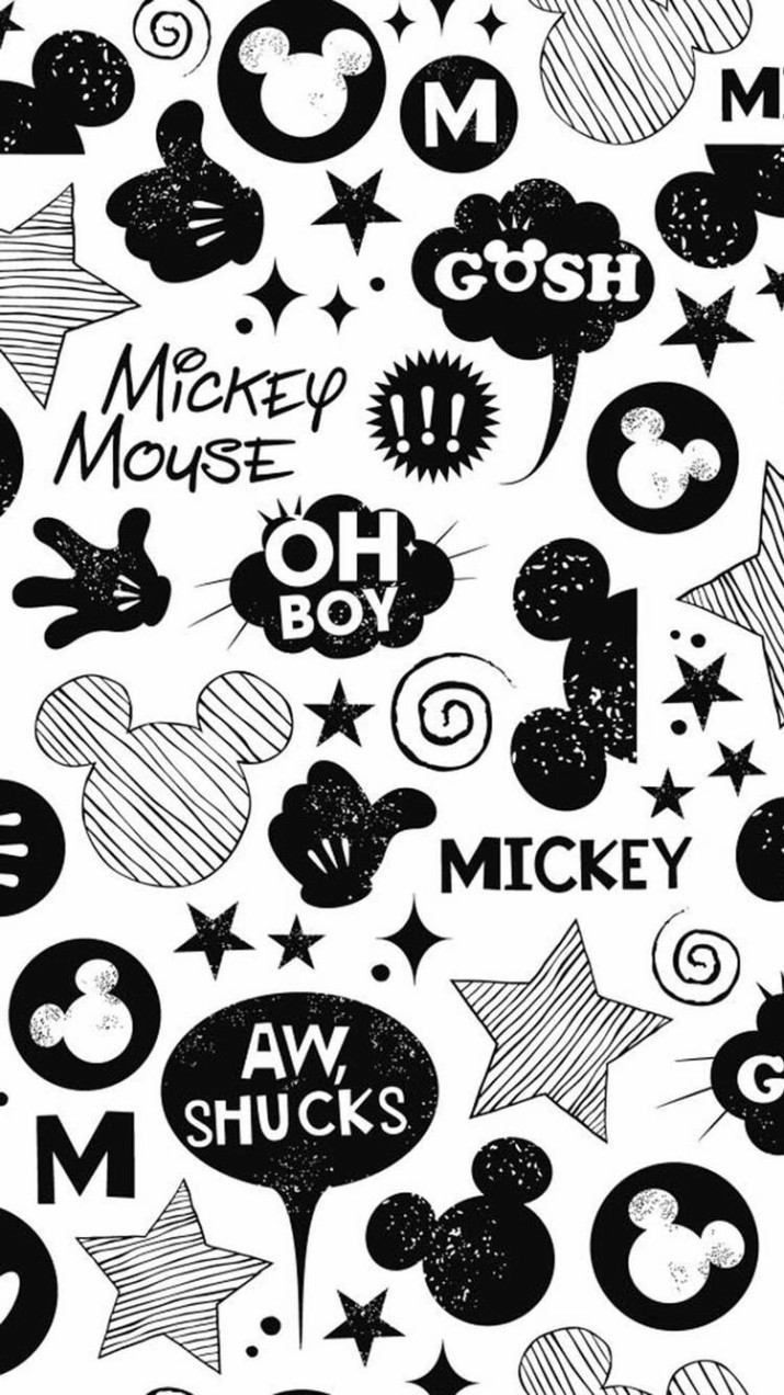 Mickey Mouse icone bianco nero, 715x1272 Verticale, Mobile