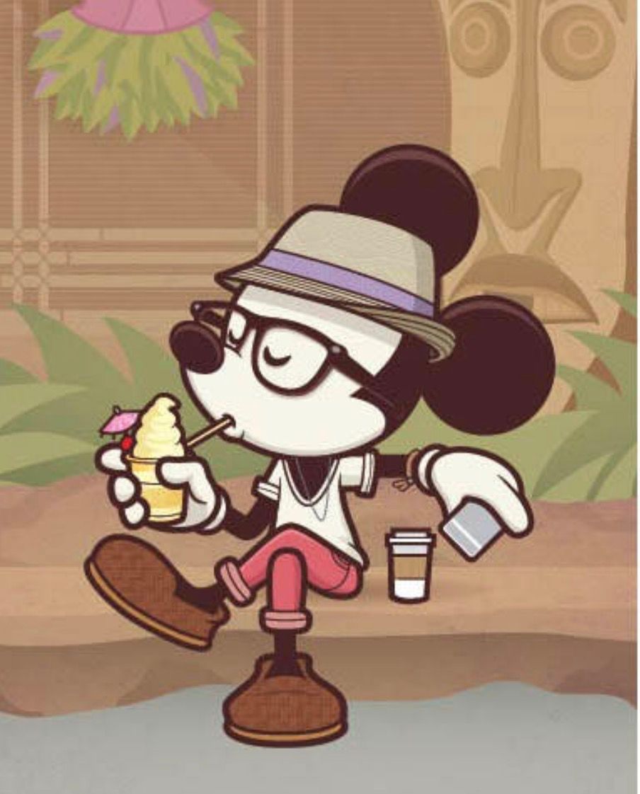 Topolino hipster con Dole Whip, Disney, 904x1122 Verticale, Telefono