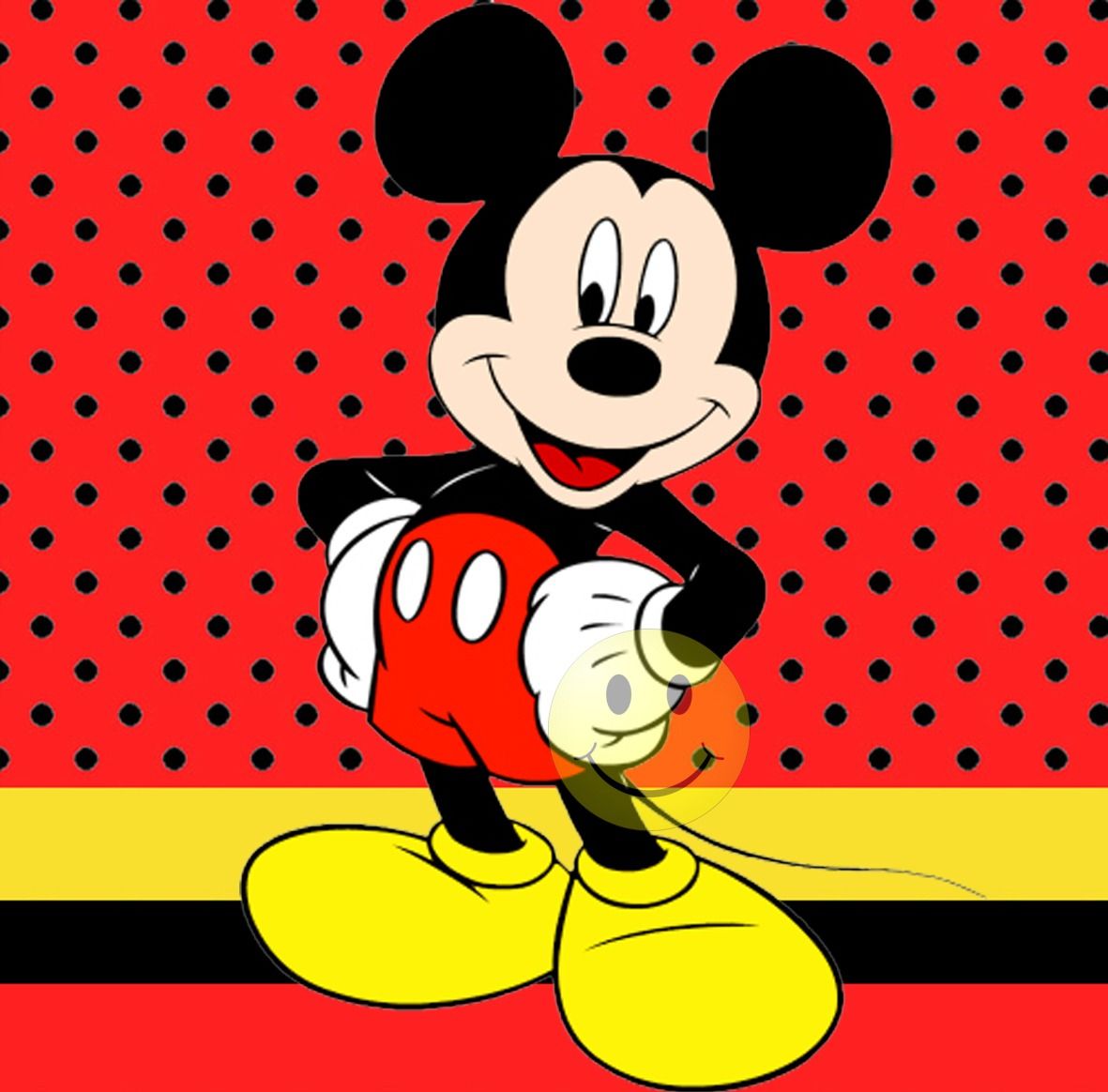 Topolino su sfondo rosso pois, 1181x1164 HD, Desktop