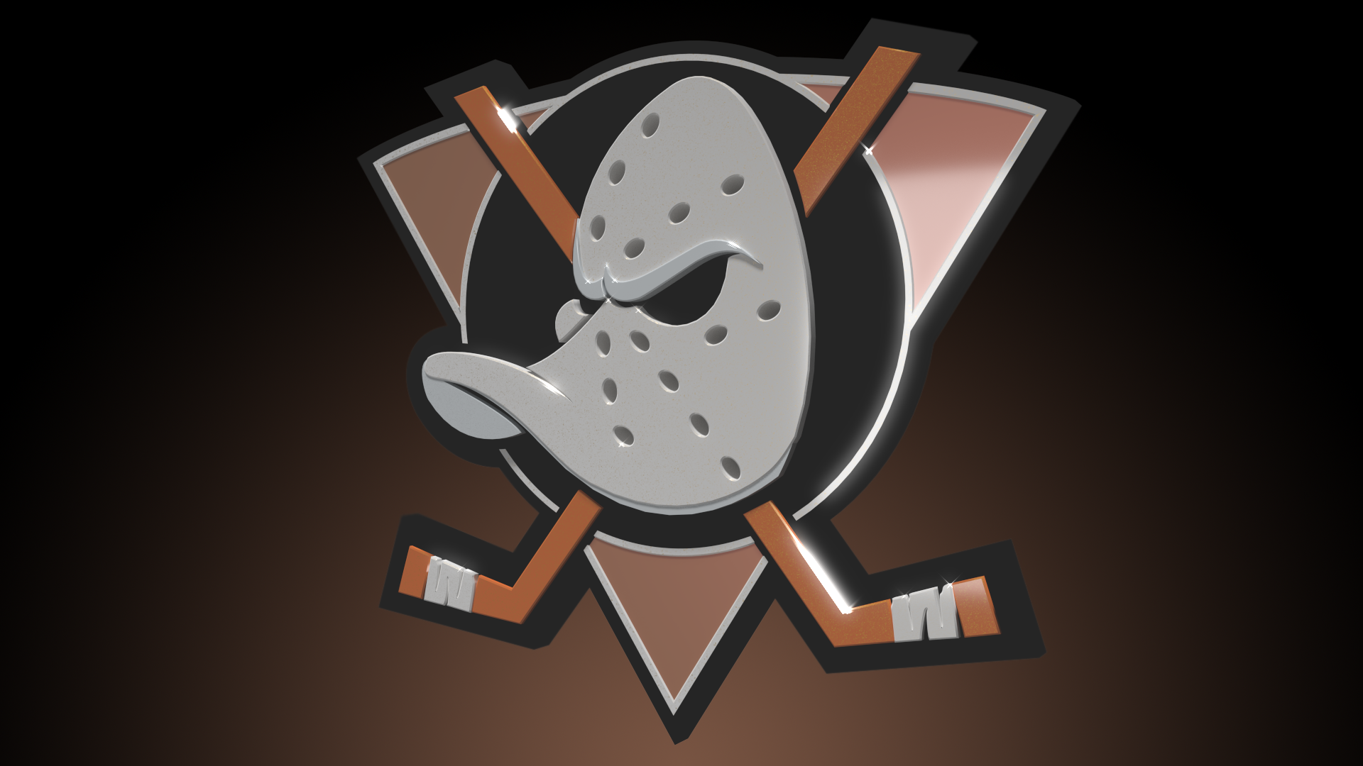 Logo Anaheim Ducks grigio, 1440x900 720p, PC