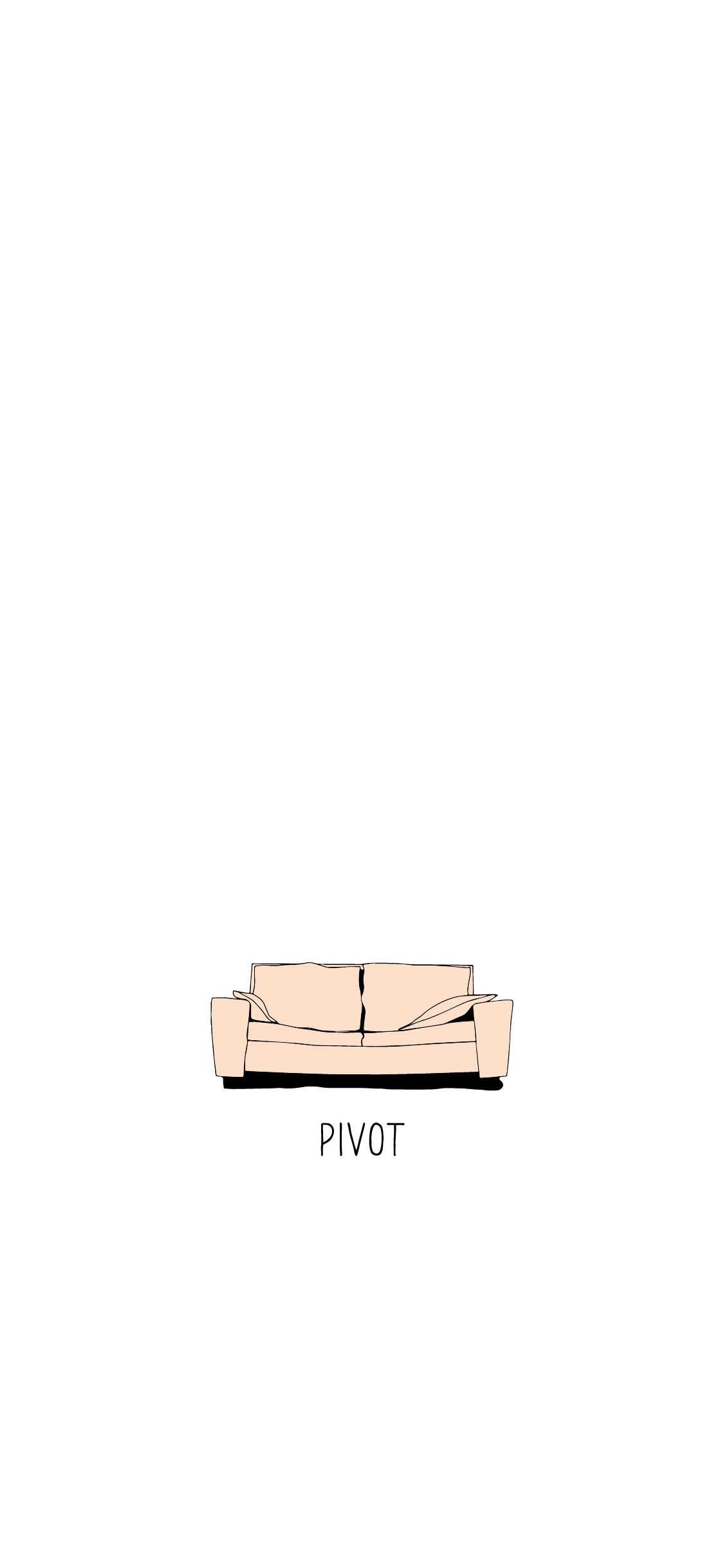 Divano beige scritta Pivot, 1125x2436 Full HD Verticale, iPhone