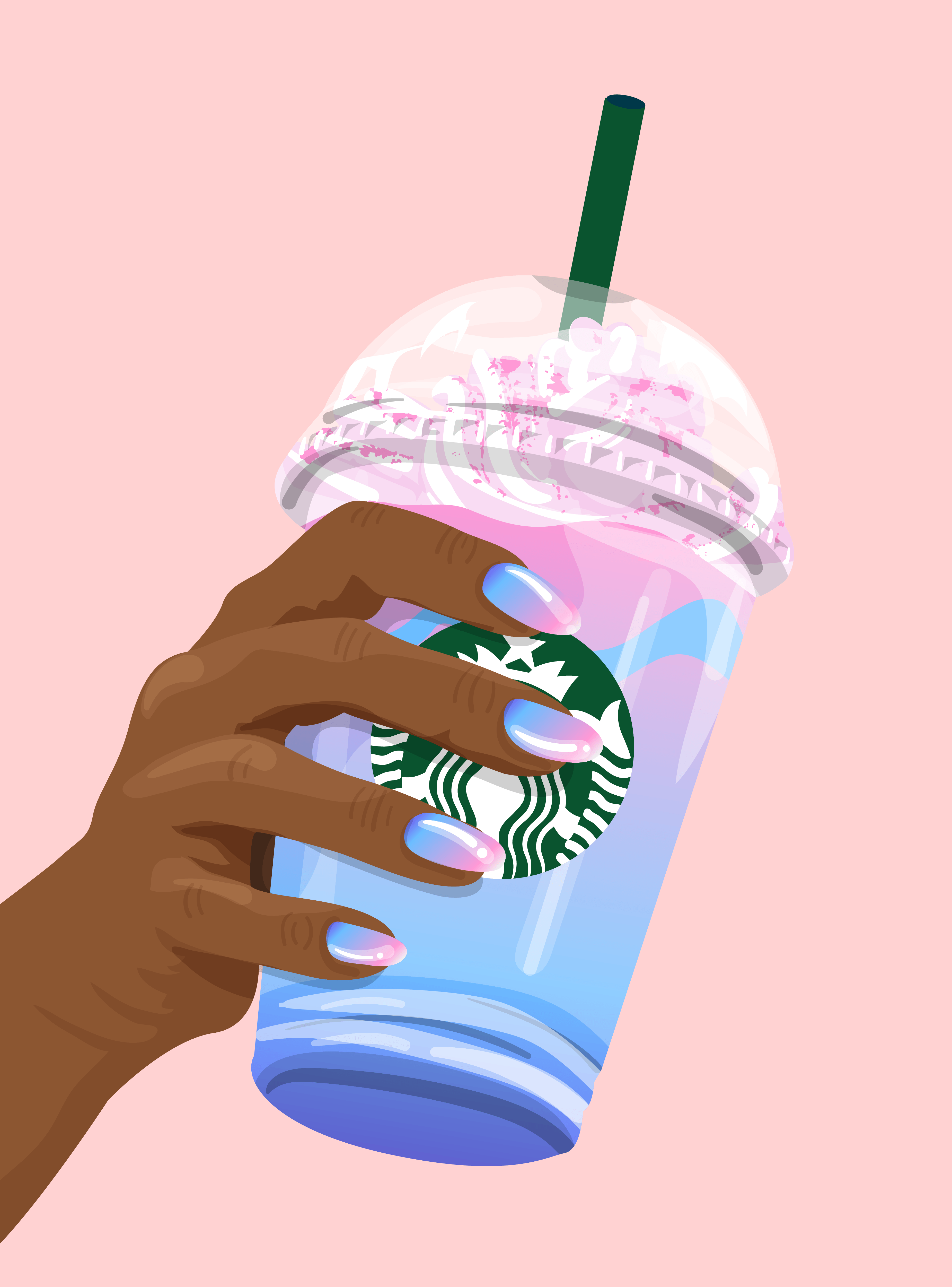 Mano con bicchiere Starbucks Unicorn, 3700x5000 Full HD Verticale, Smartphone