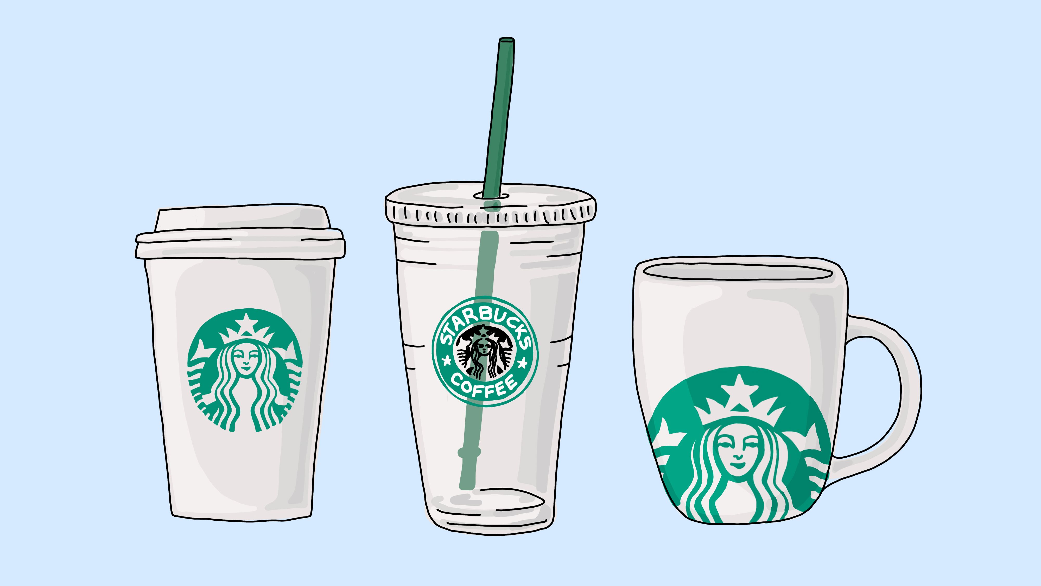Bicchieri e tazza Starbucks, 4000x2250 4K Ultra HD, Monitor 4K