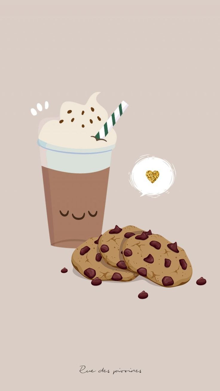 Bevanda cioccolato e biscotti kawaii, 736x1308 Full HD Verticale, iPhone