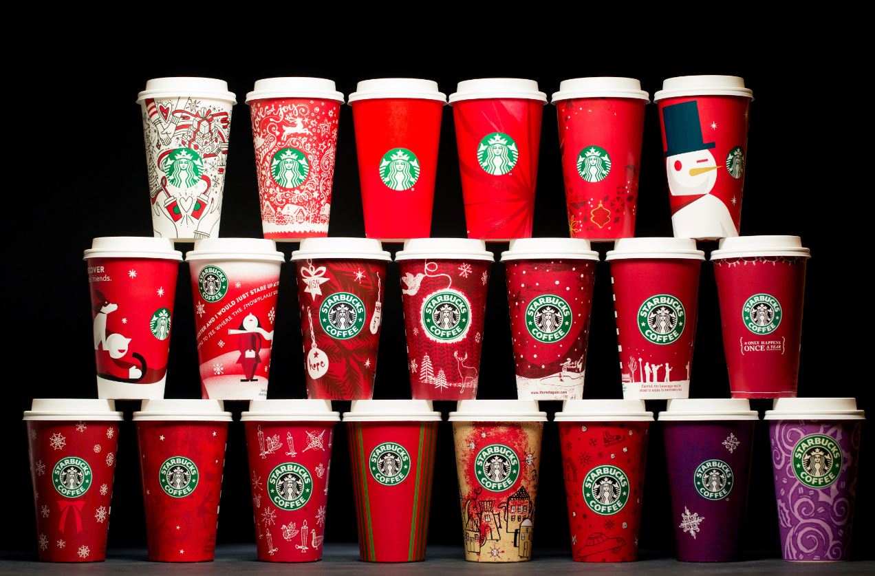 Bicchieri natalizi Starbucks rossi, 1272x837 HD, Desktop