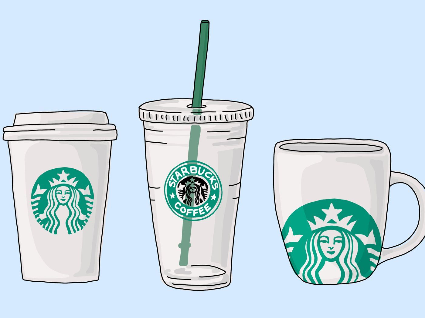 Bicchieri Starbucks illustrazione, 1400x1050 HD, Notebook Gaming