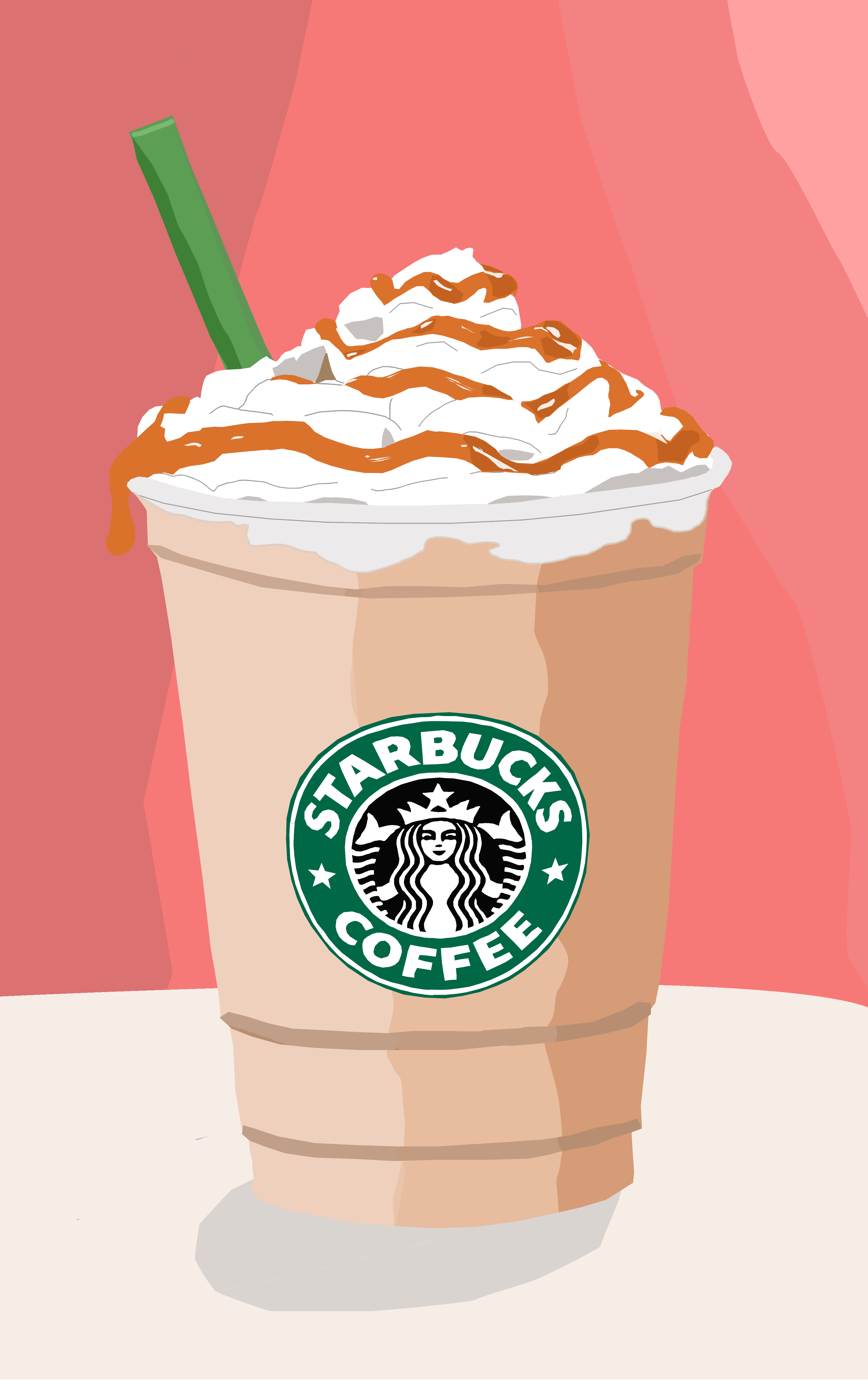 Frappuccino Starbucks illustrato, 3099x4940 Verticale, Telefono