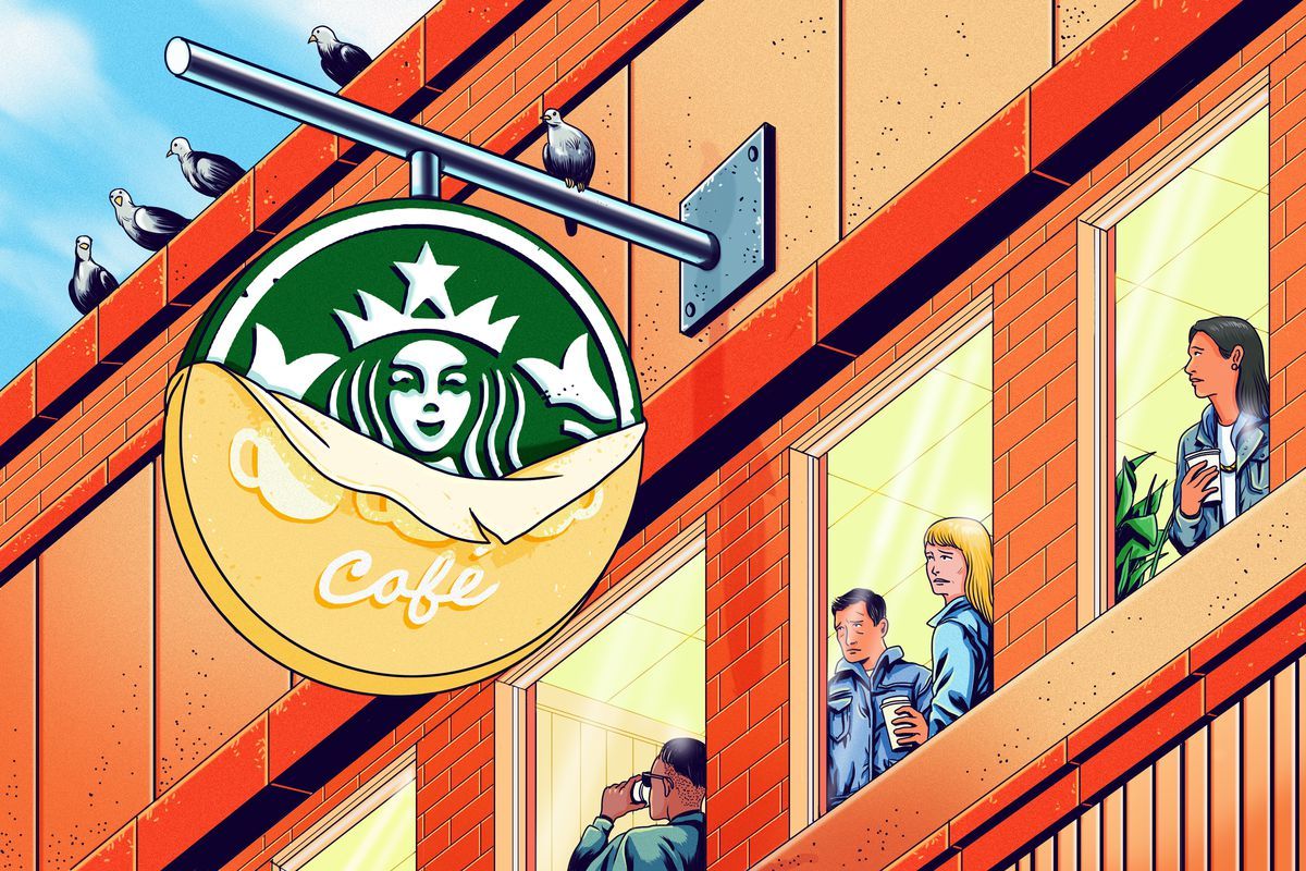 Insegna Starbucks illustrazione arancione, 1200x800 HD, Desktop