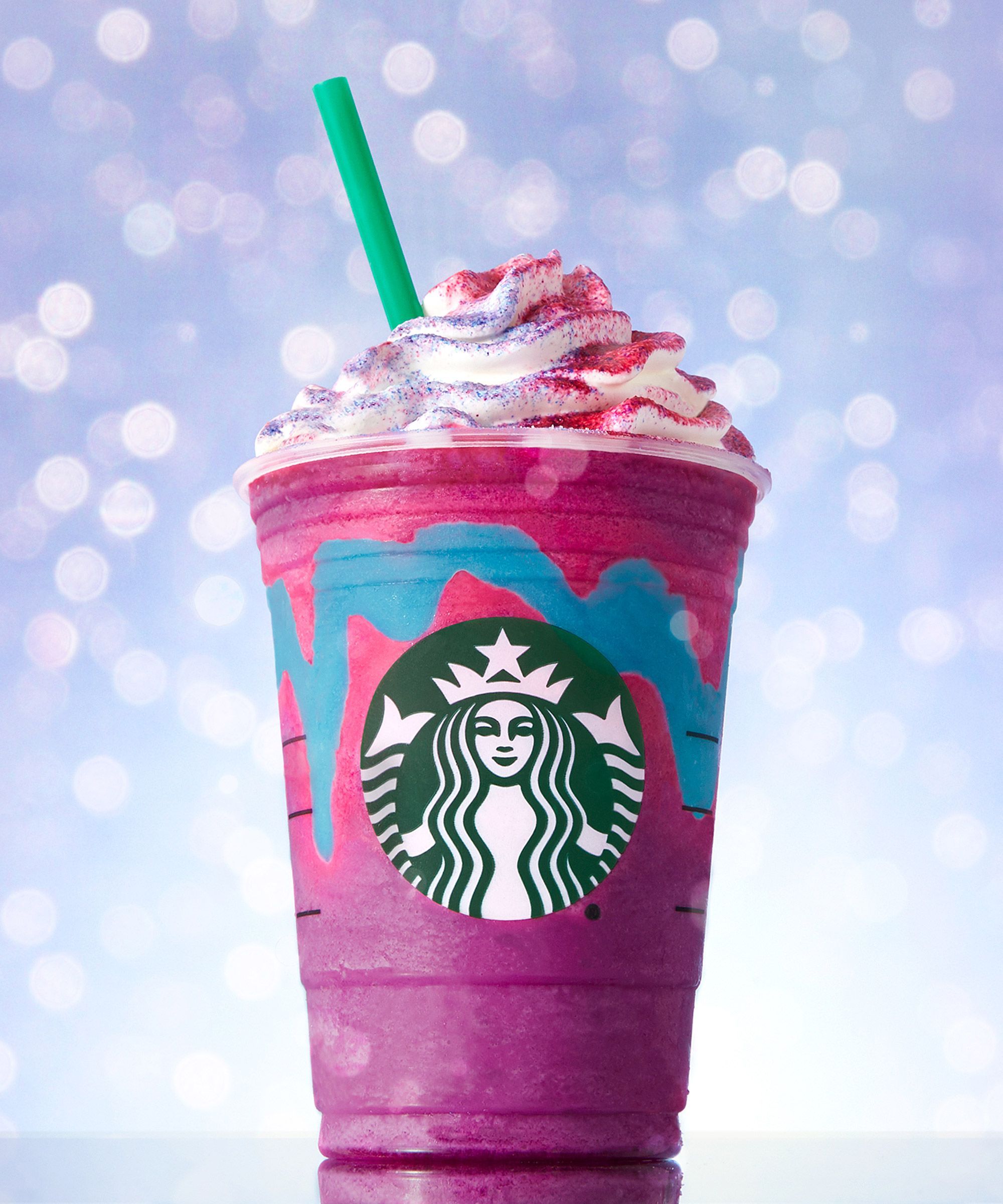 Frappuccino Unicorno Starbucks rosa, bevanda ghiacciata, 2000x2400 Verticale, Telefono