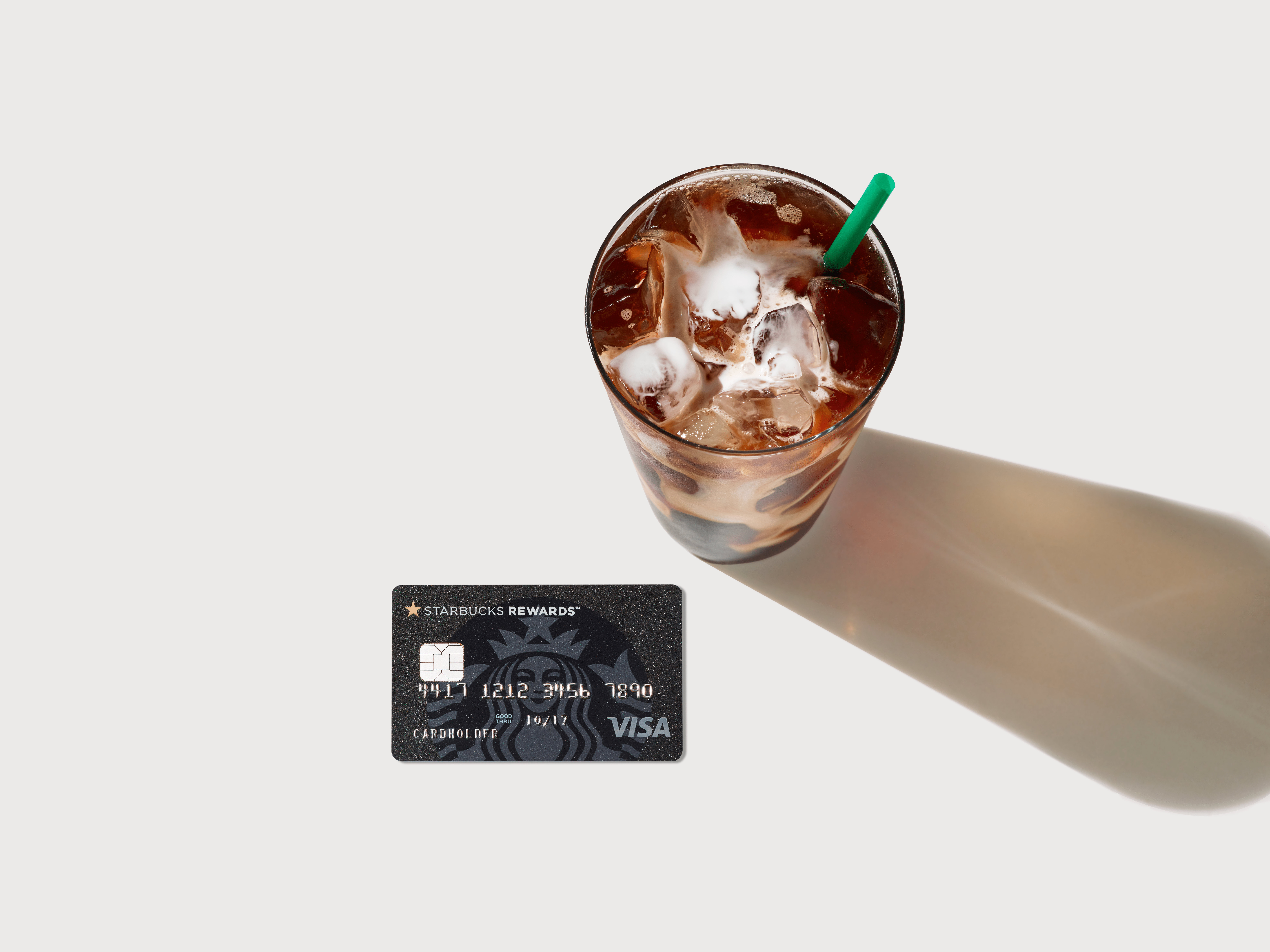 Bevanda ghiacciata Starbucks e carta Visa, 8192x6145 Ultra HD, 4K TV