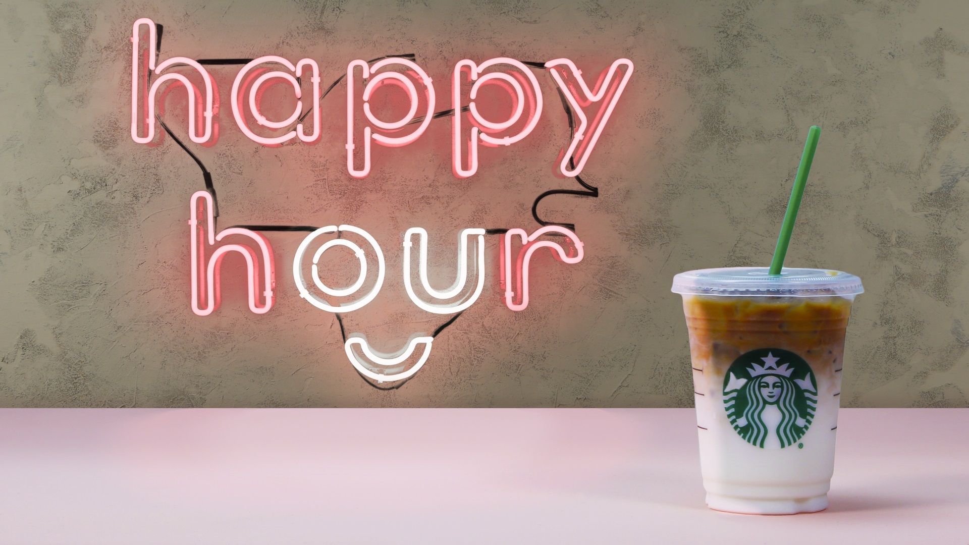 Insegna neon happy hour Starbucks, 1920x1080 Full HD, PC