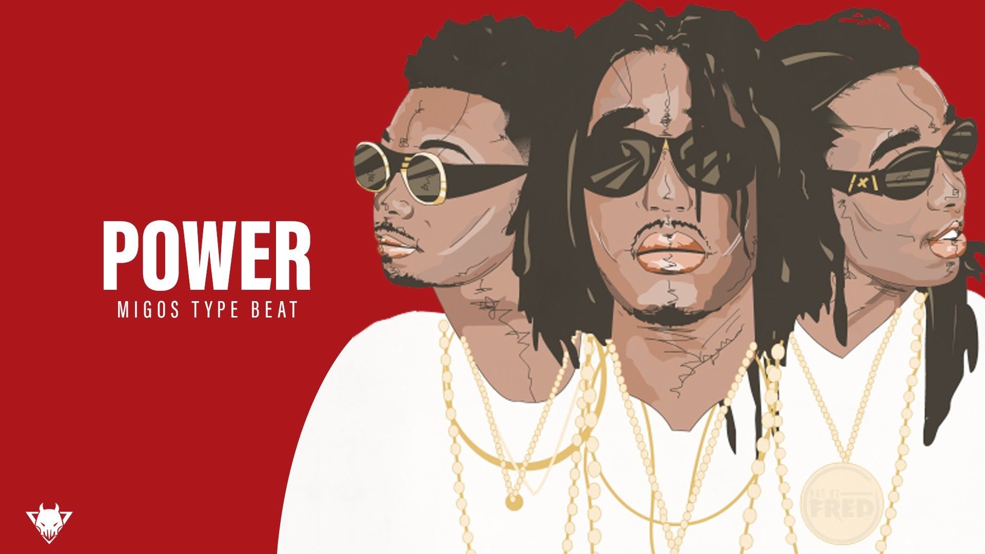 Migos illustrazione, sfondo rosso, 1920x1080 Full HD, PC Desktop