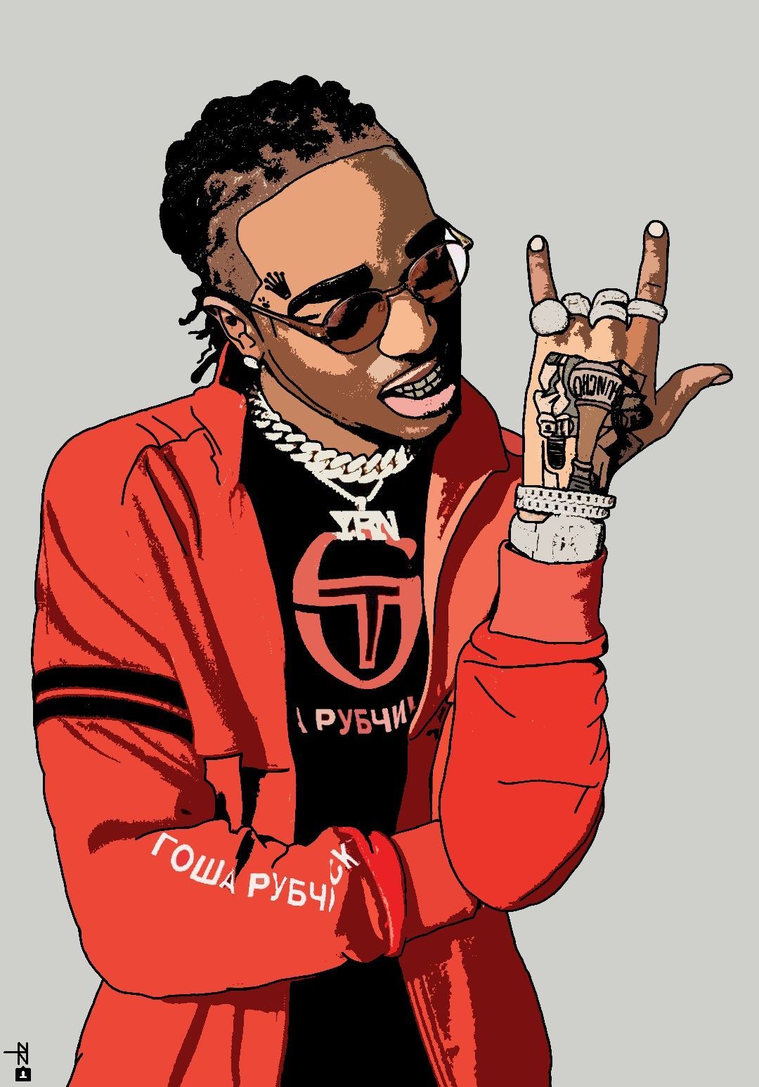 Rapper Quavo giacca rossa, 1080x1546 Full HD Verticale, iPhone