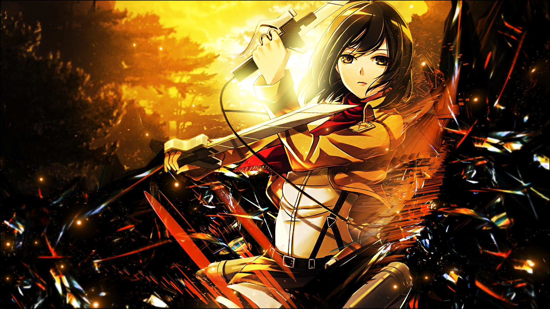 Mikasa Ackerman capelli lunghi anime, 1920x1080 Full HD 1080p, PC