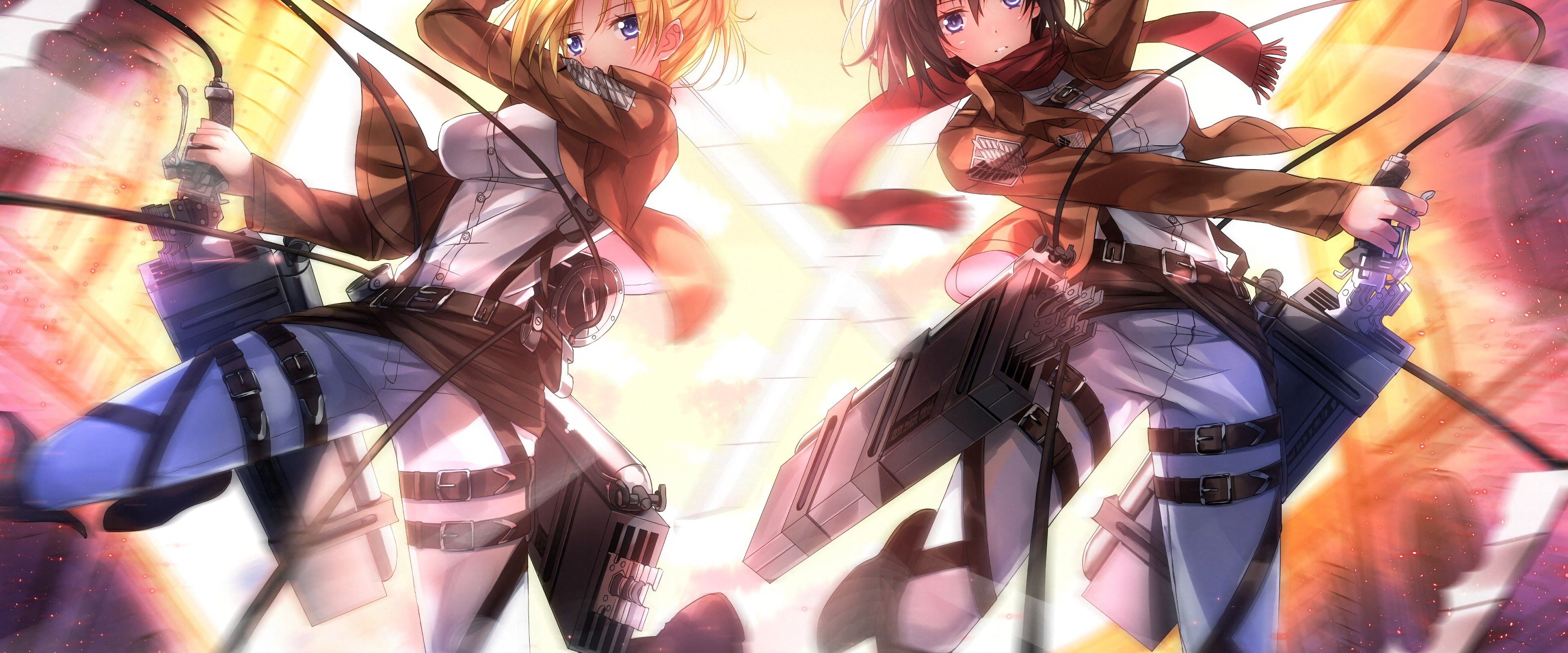 Mikasa Attack on Titan capelli lunghi, 2560x1440 QHD, Monitor Gaming