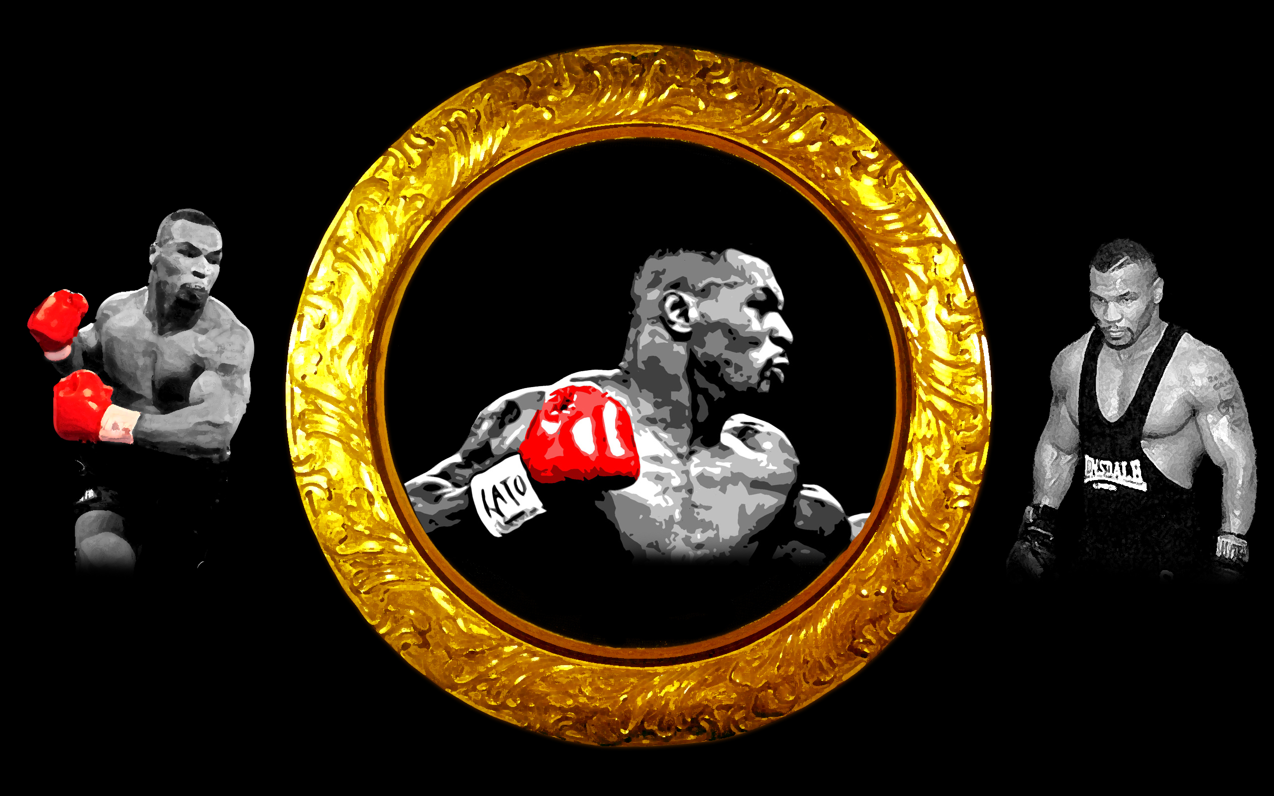 Mike Tyson boxe cornice dorata, 2560x1600 2K+, PC