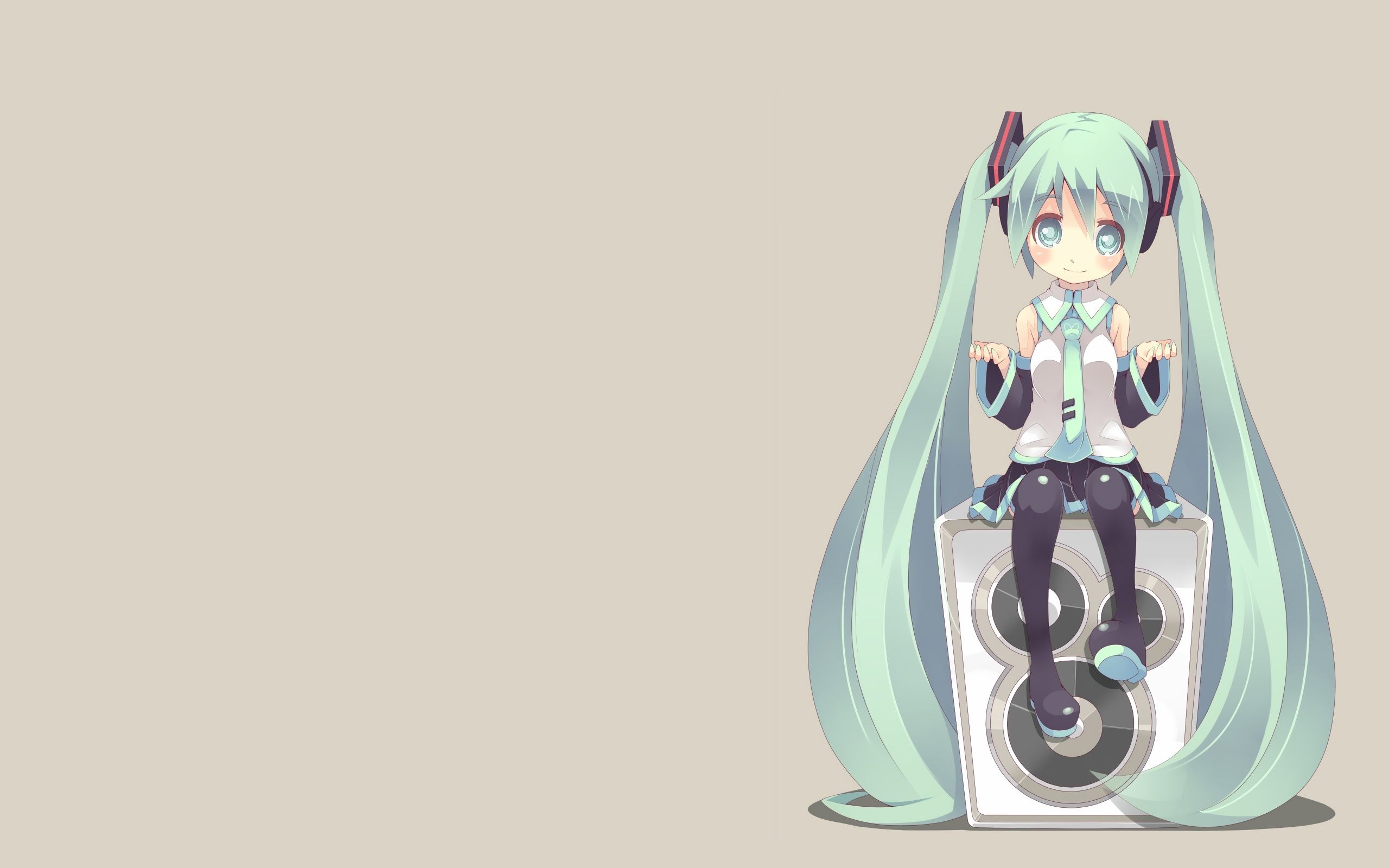 Hatsune Miku chibi Vocaloid, sintesi vocale, 2560x1600 2K, Desktop