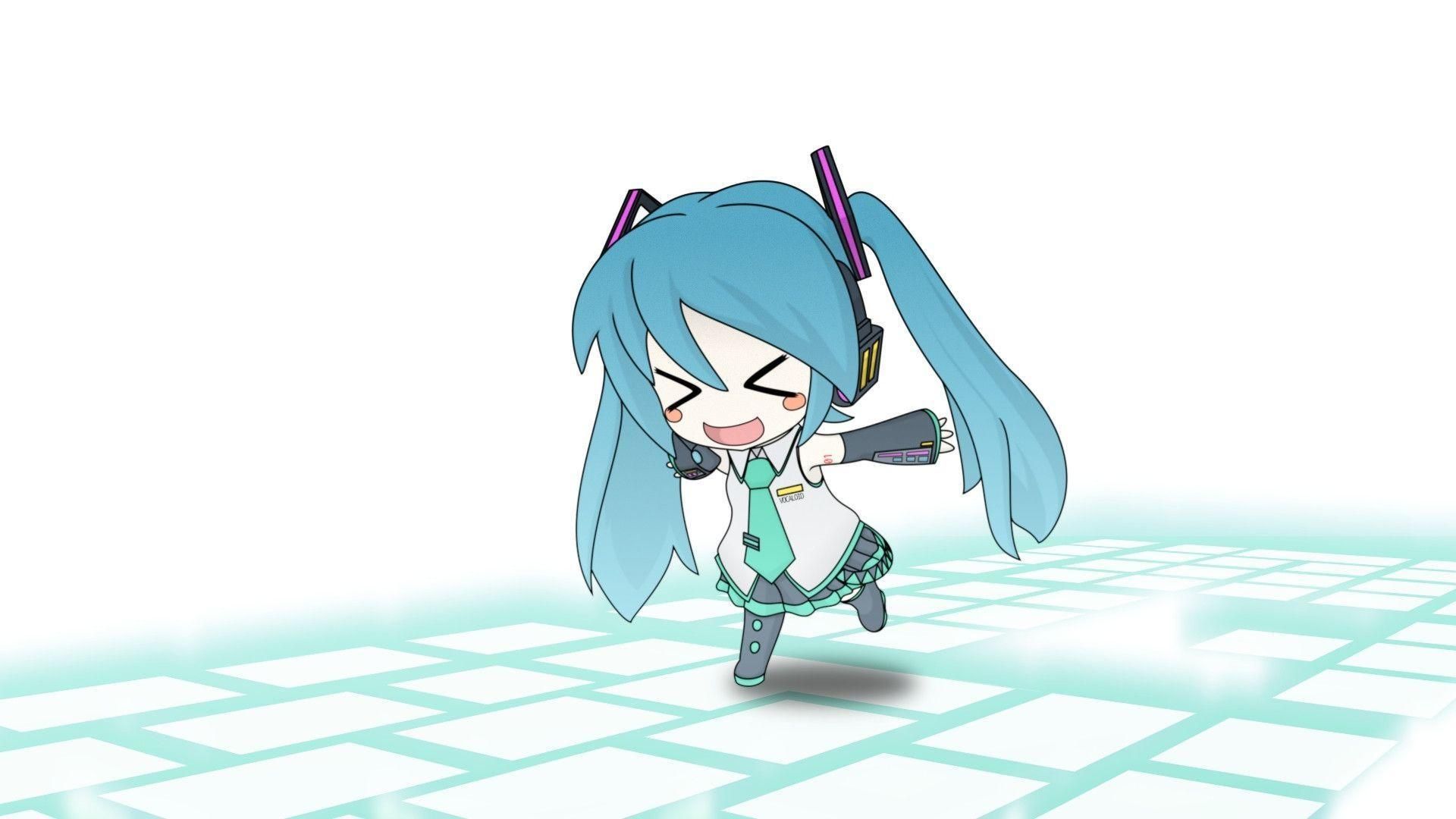 Chibi Hatsune Miku e Vocaloid, 1280x720 HD, Desktop
