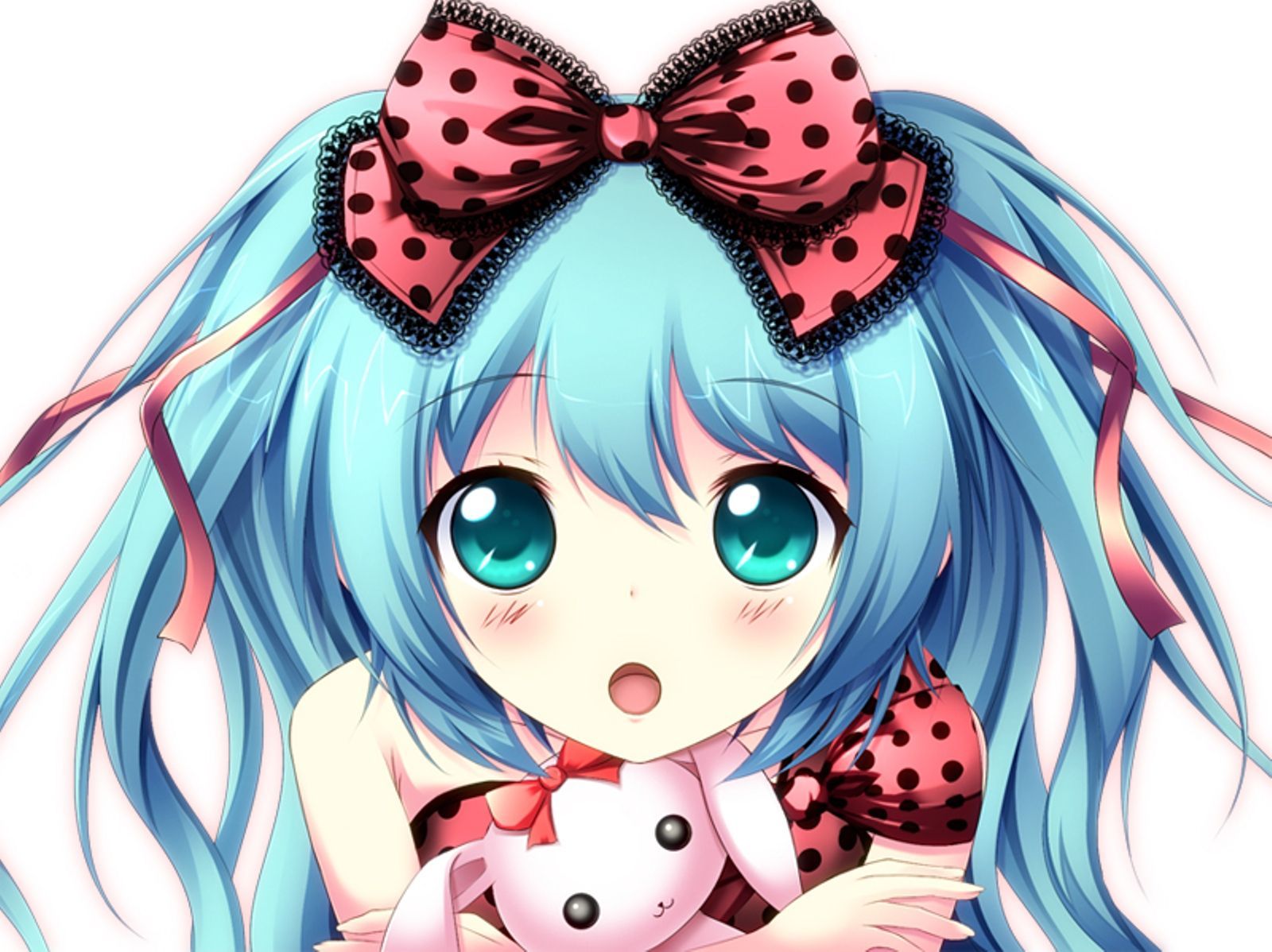 Chibi Hatsune Miku fiocco rosa, 1600x1198 HD, Desktop