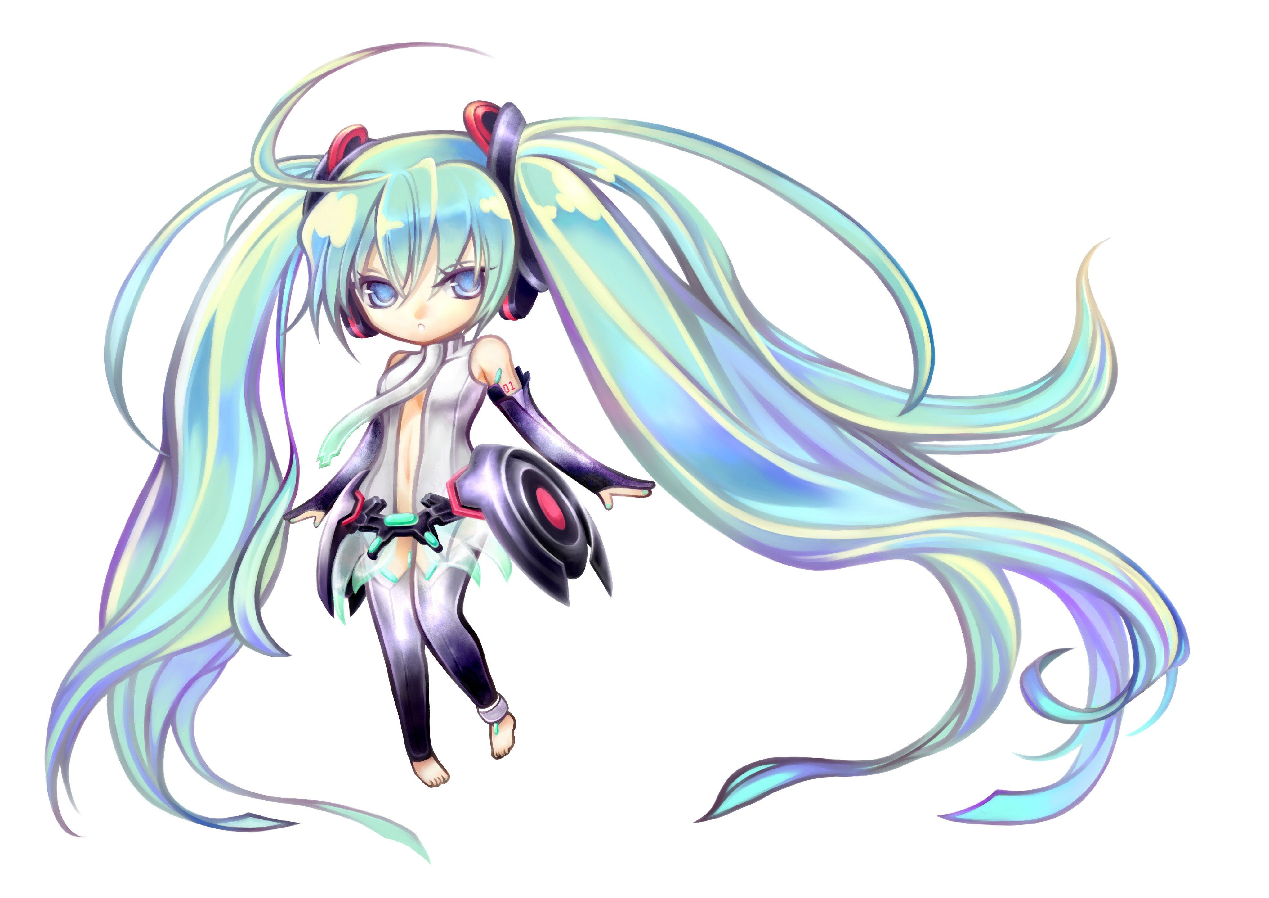 Hatsune Miku chibi Vocaloid, sintesi vocale, 4091x2893 4K Ultra HD, Monitor 4K