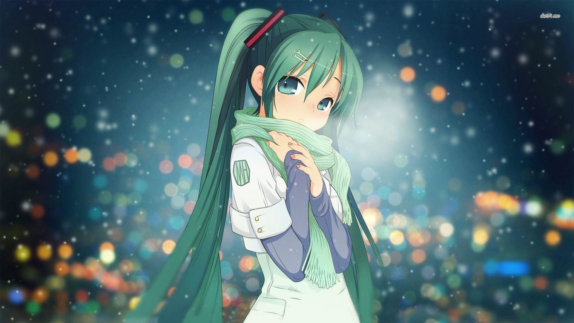 Hatsune Miku con sciarpa, 1920x1080 Full HD 1080p, Desktop