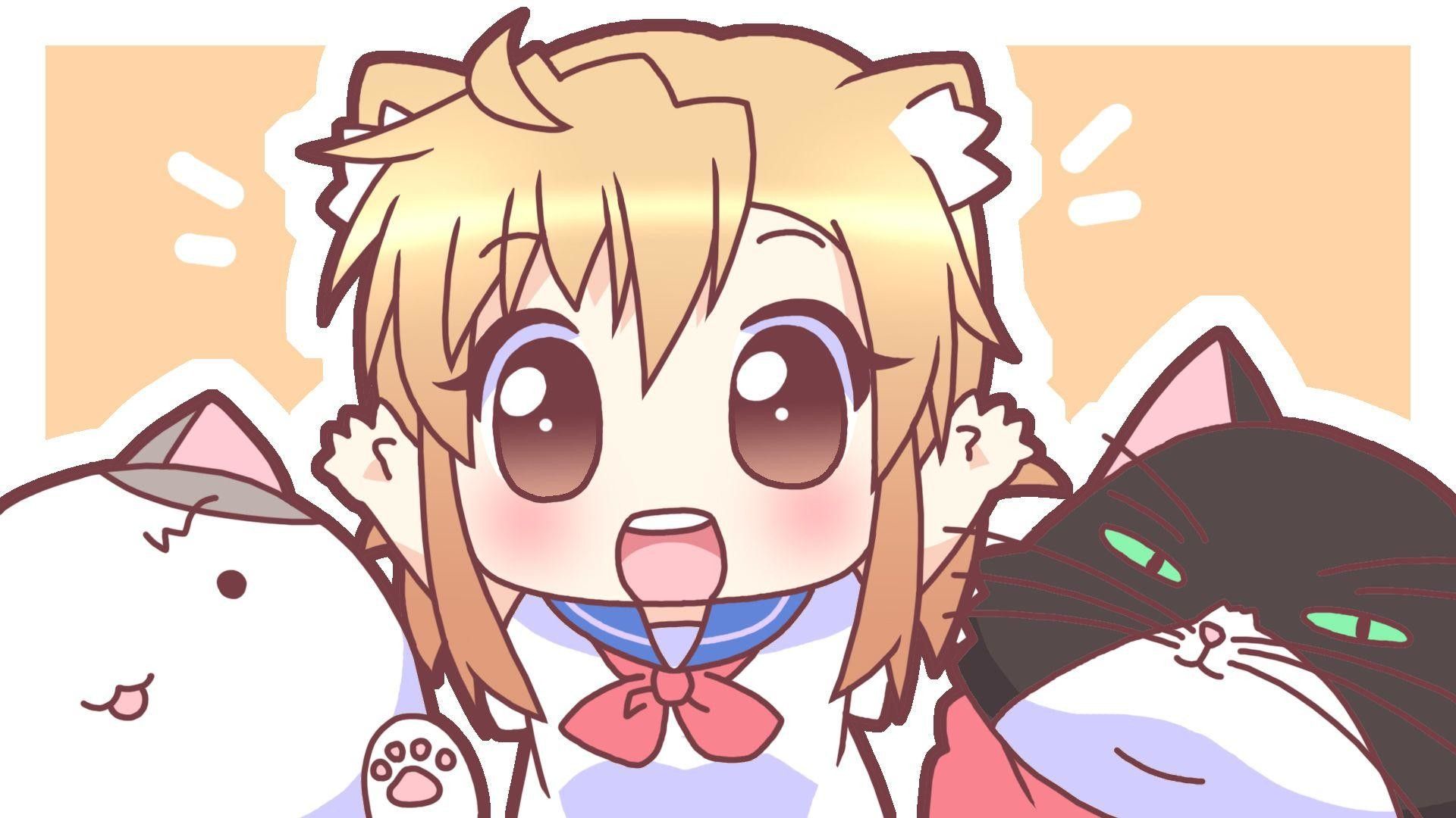 Chibi bionda con gatti kawaii, 1920x1080 Full HD, PC Desktop
